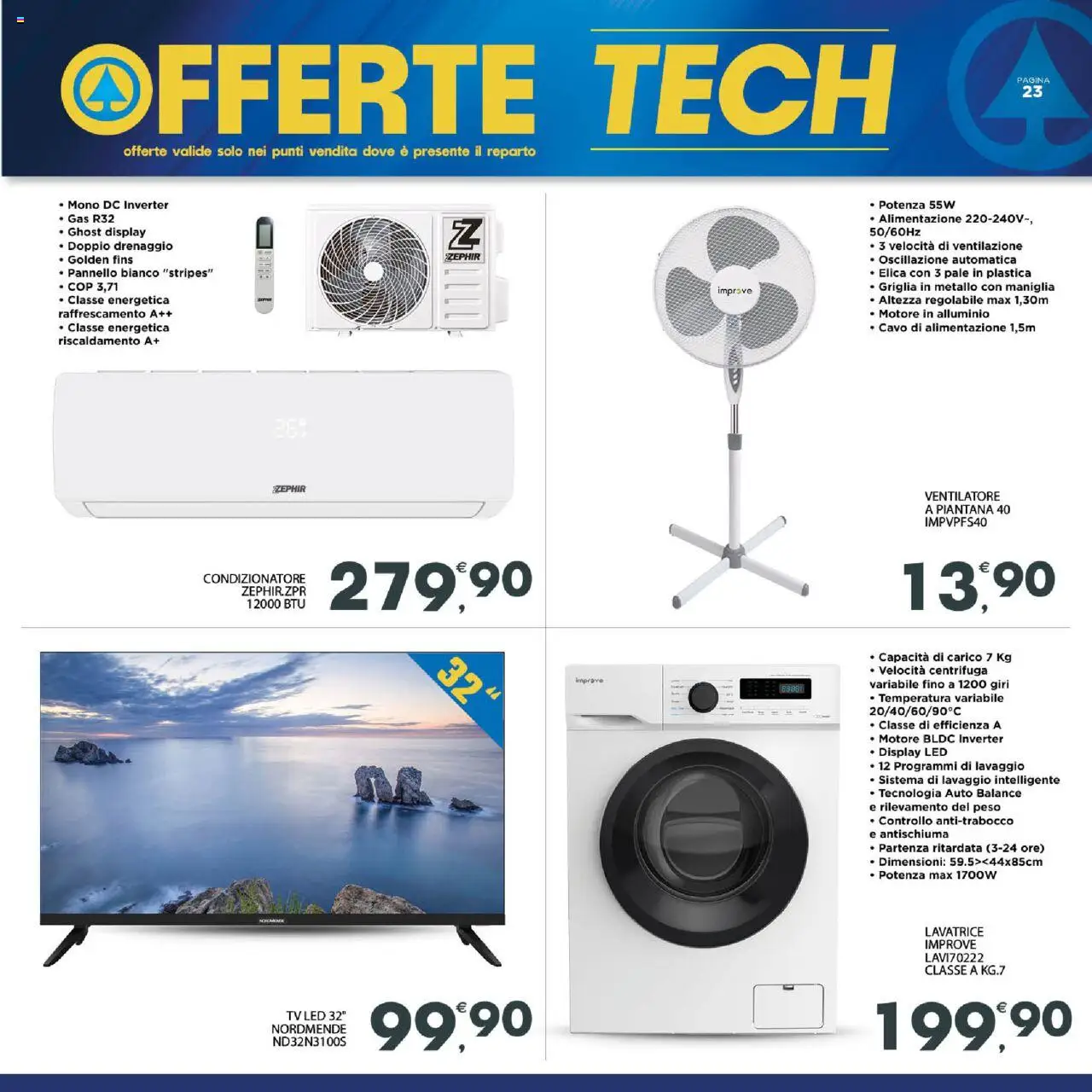 Volantino Interspar del 06.06.2025 | Pagina: 23 | Prodotti: Centrifuga, TV, Cavo, Condizionatore
