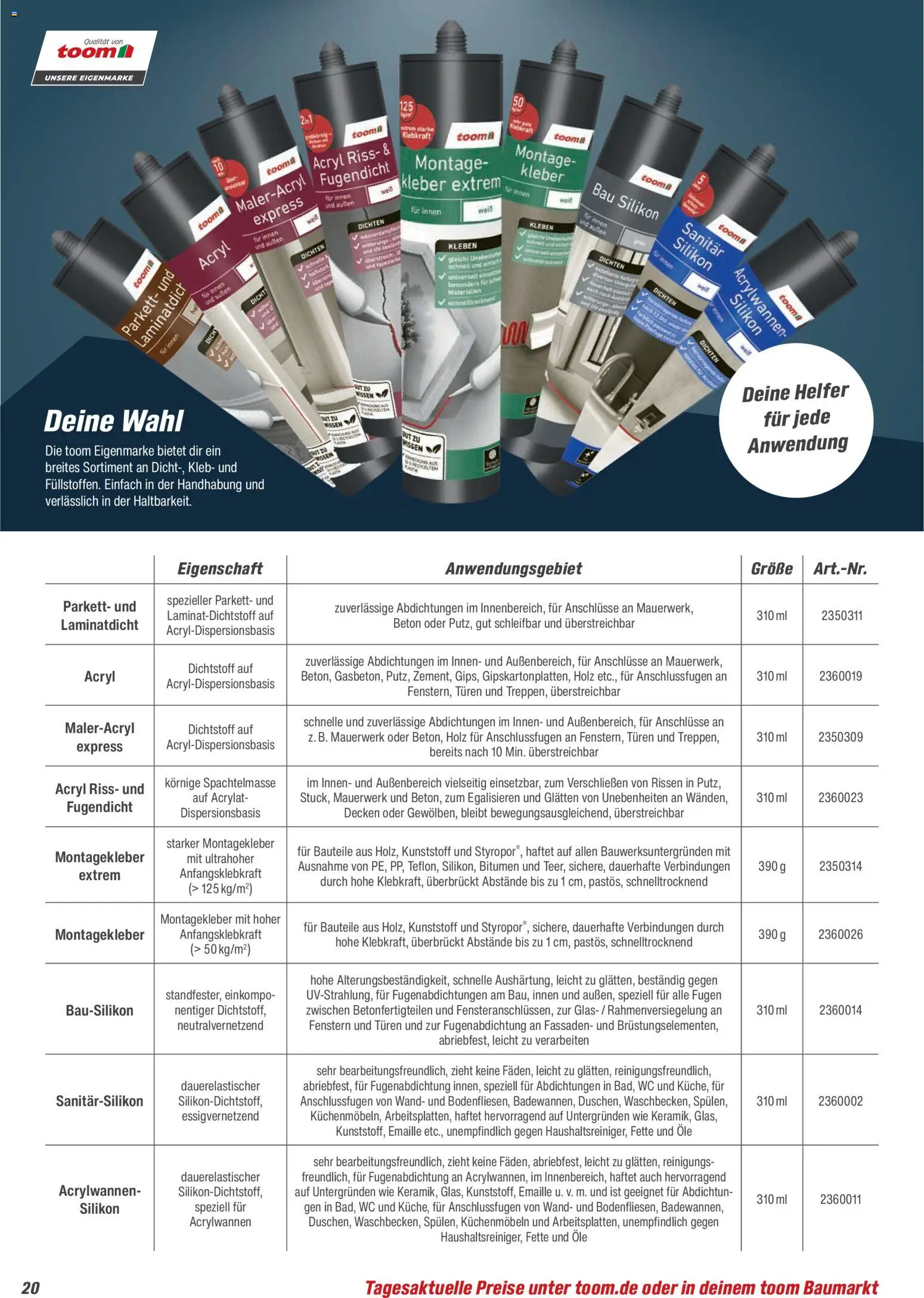 Toom Baumarkt Baustoffe & Bauelemente 2026 – gültig ab 20.02.2026 | Seite: 20
