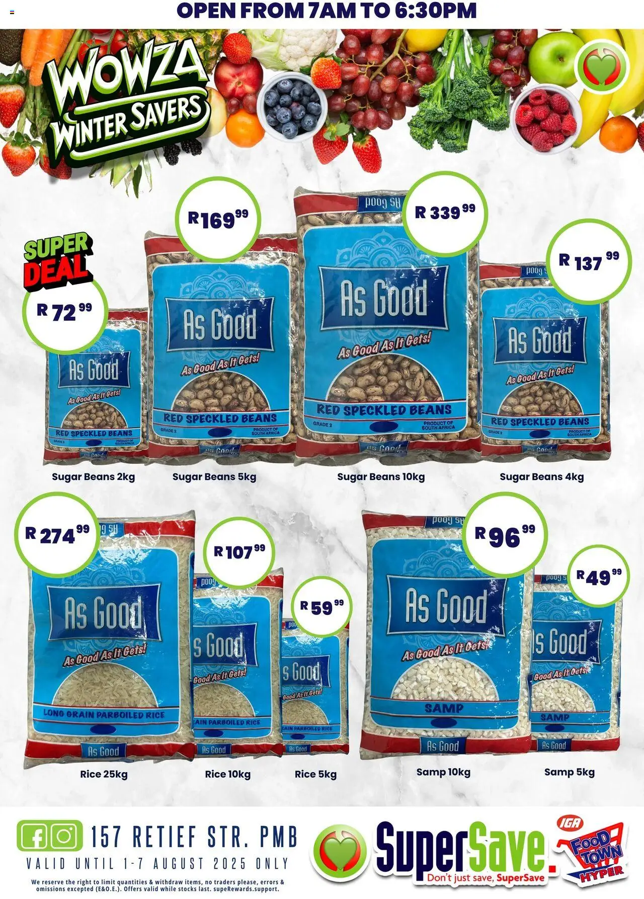 Super Save Specials │ valid from 01.08.2025 | Page: 25 | Products: Beans, Rice, Sugar