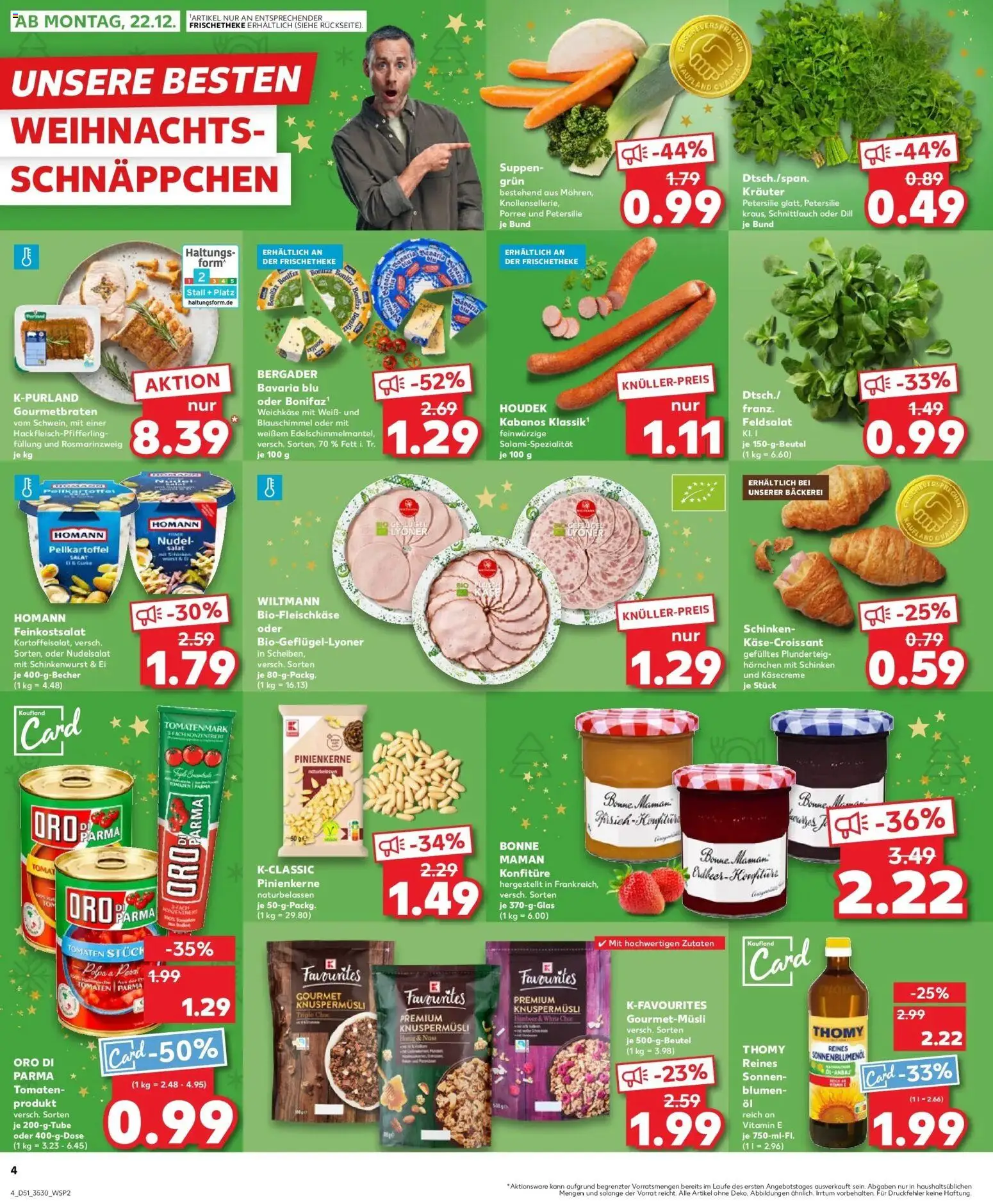 Kaufland prospekt Aue-Bad Schlema	 – gültig ab 22.12.2025 | Seite: 4 | Produkte: Oro di parma, Dill, Salami, Salat