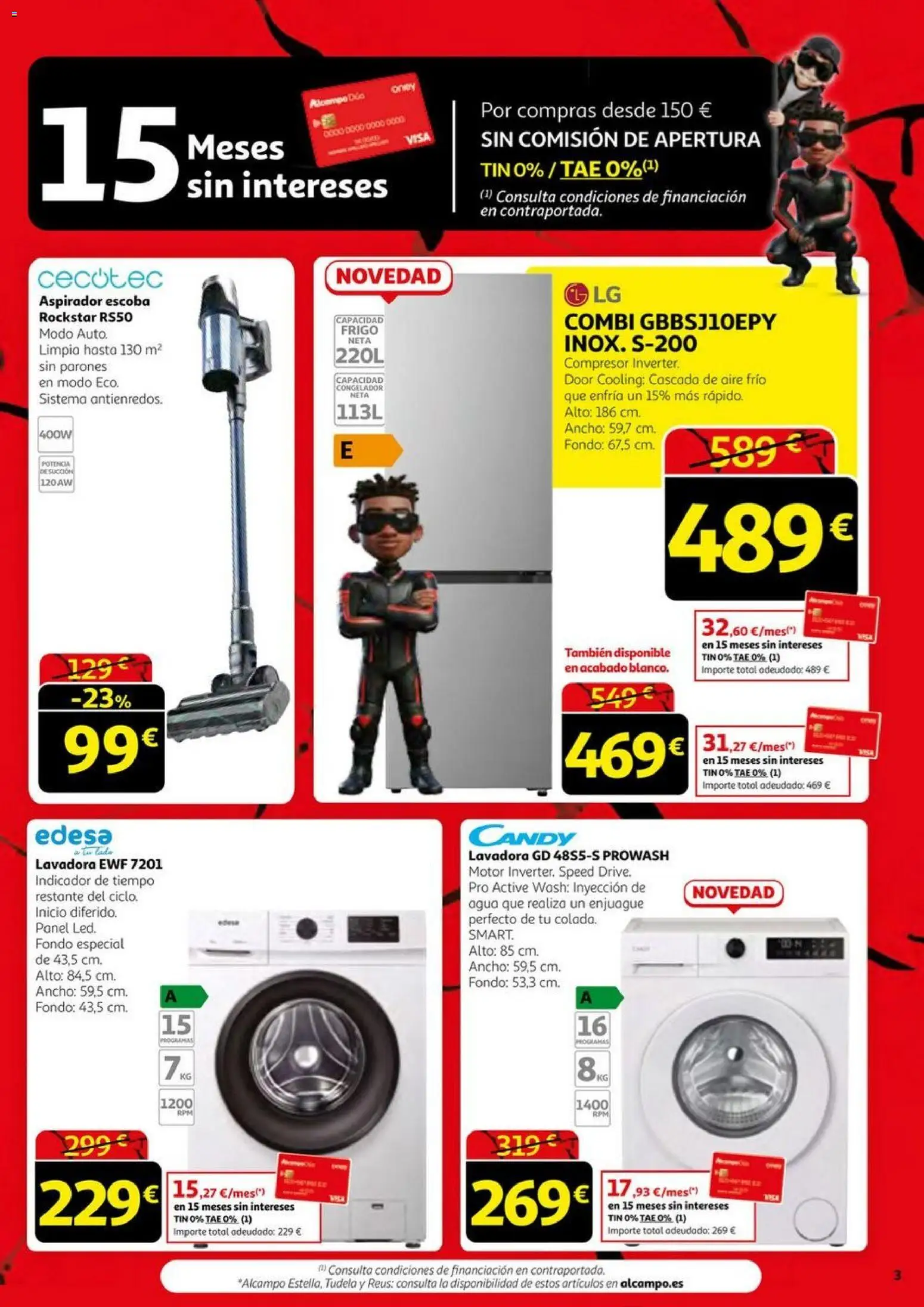 Alcampo -  Black Friday │ válido desde el 06.11.2025 | Página: 3 | Productos: Escoba, Lavadora, Combi, Aspirador