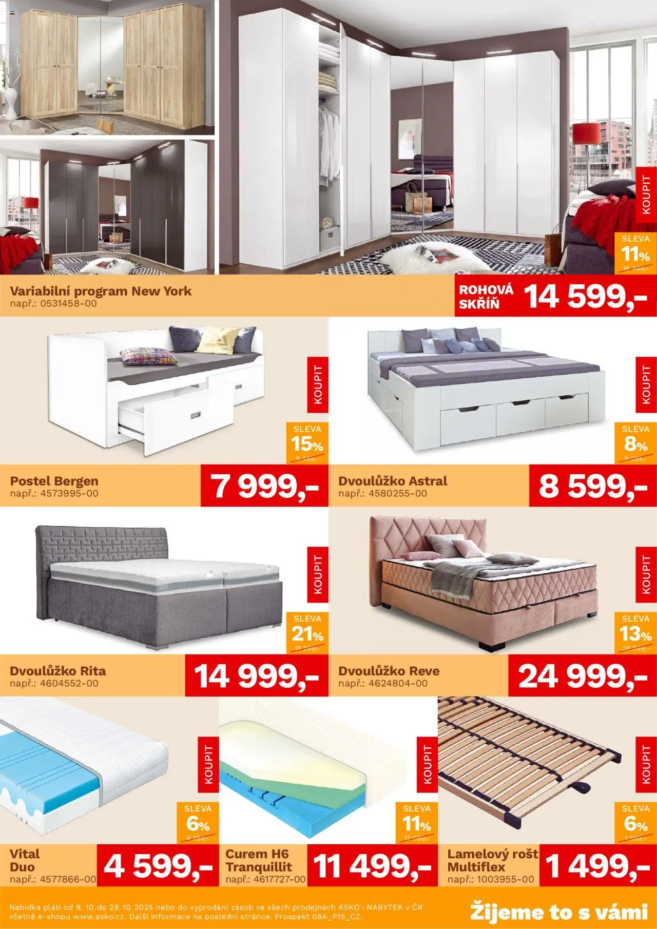 ASKO nábytek leták od 09.10.2025 | Strana: 3 | Produkty: Nábytek, Postel, Rošt, Skříň