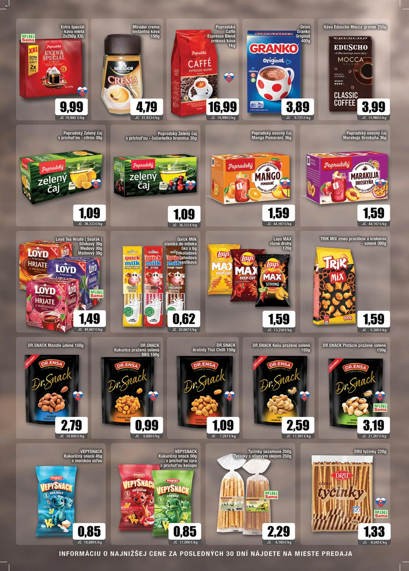 Nové Sama akcie – leták je platný od 20.02.2026 | Strana: 7 | Produkty: Čaj, Arašidy, Pistácie, Zrnková káva