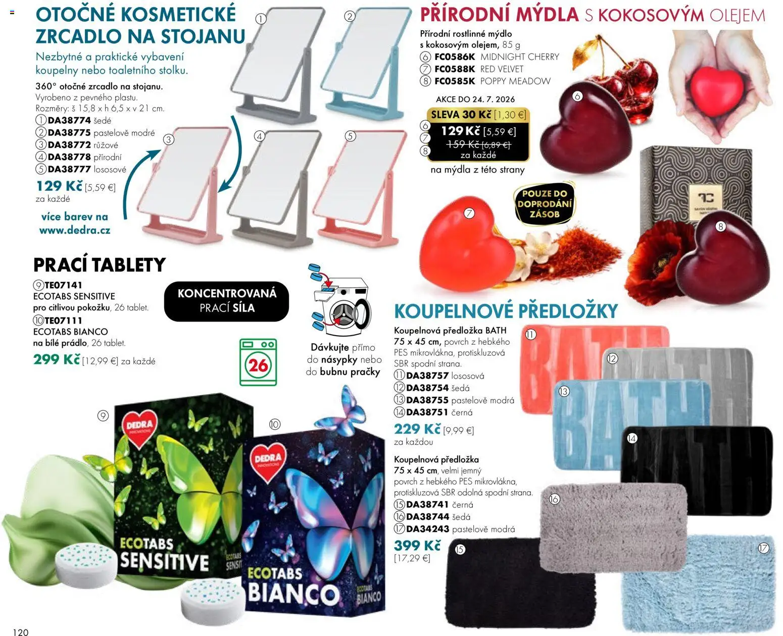 Nové Dedra akcie – leták je platný od 24.04.2026 | Strana: 20 | Produkty: Práčky, Mydlo