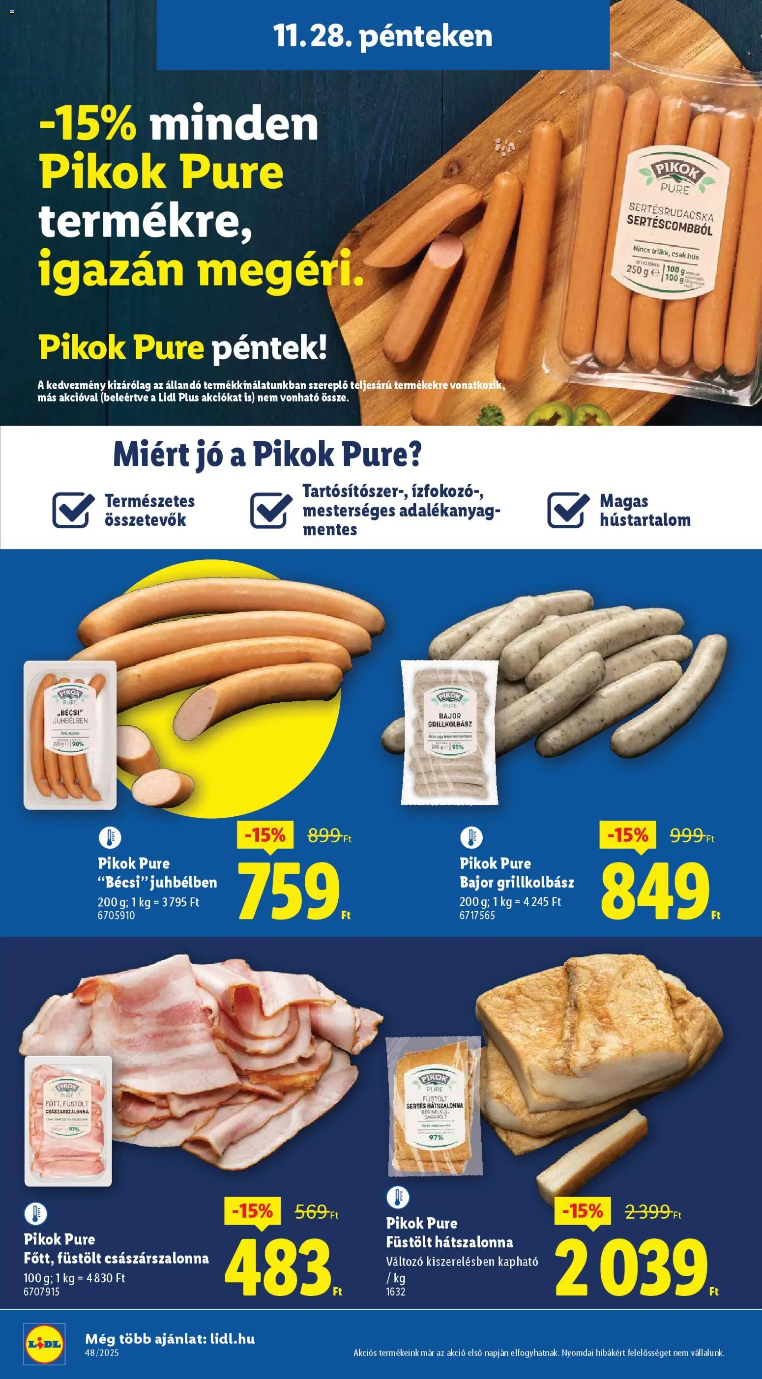 Lidl akciós ujság - amely érvényes a következő dátumtól: 27.11.2025 | Oldal: 40 | Termékek: Grillkolbász, Hús, Császárszalonna, Bor
