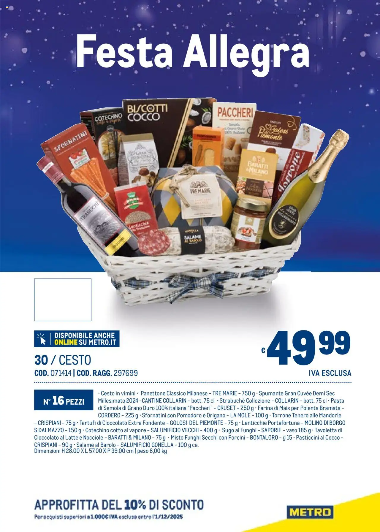 Volantino Metro del 06.11.2025 | Pagina: 33 | Prodotti: Cioccolato, Lenticchie, Farina, Sugo