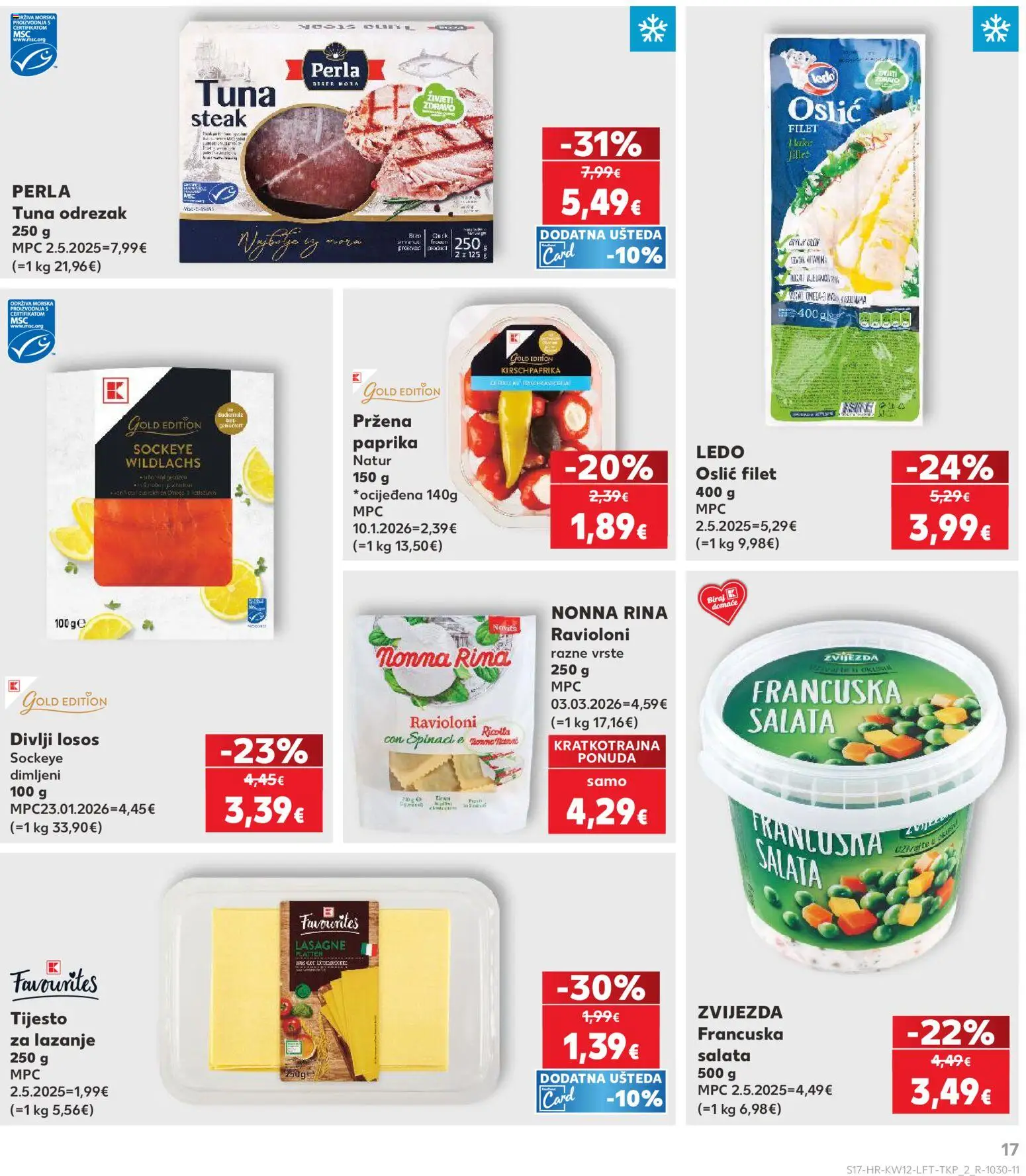 Kaufland katalog | vrijedi od 18.03.2026 | Stranica: 17 | Proizvodi: Paprika, Ravioli, Oslić, Tuna