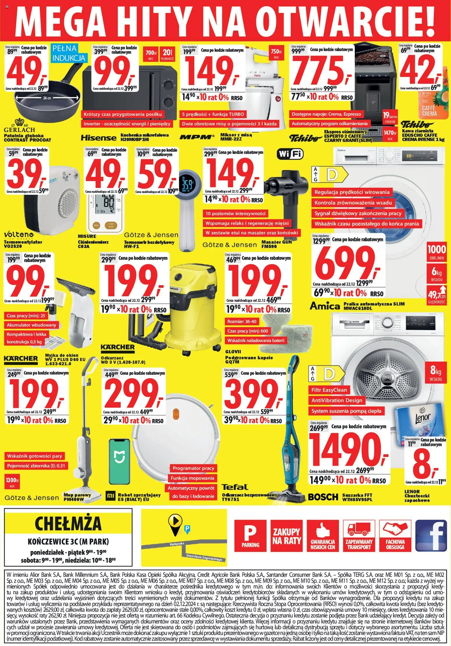 Mediaexpert Gazetka - Wielkie otwarcie Chełmża od 10.12.2025 | Strona: 8 | Produkty: Pralka, Mikser, Mop parowy, Kawa
