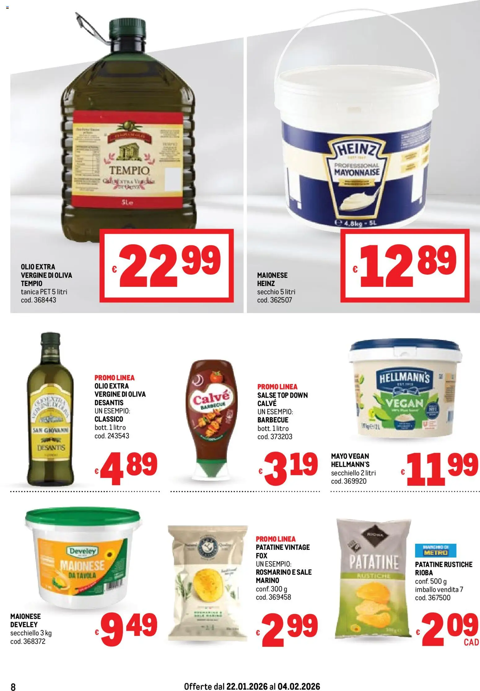 Volantino Metro del 22.01.2026 | Pagina: 8 | Prodotti: Rosmarino, Sale, Top, Secchio