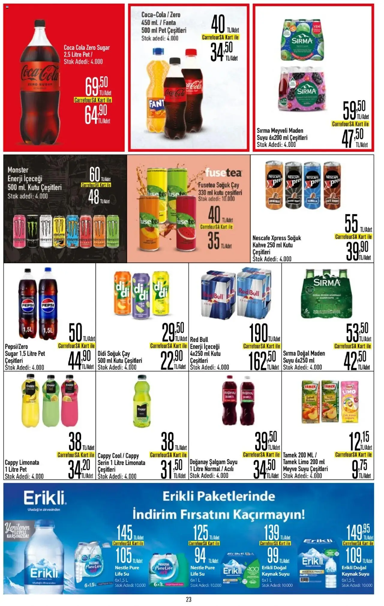 CarrefourSA Katalog - 10.06.2025 tarihinden itibaren geçerlidir | Sayfa: 23 | Ürünler: Limonata, Kutu, Meyve suyu, Soğuk çay