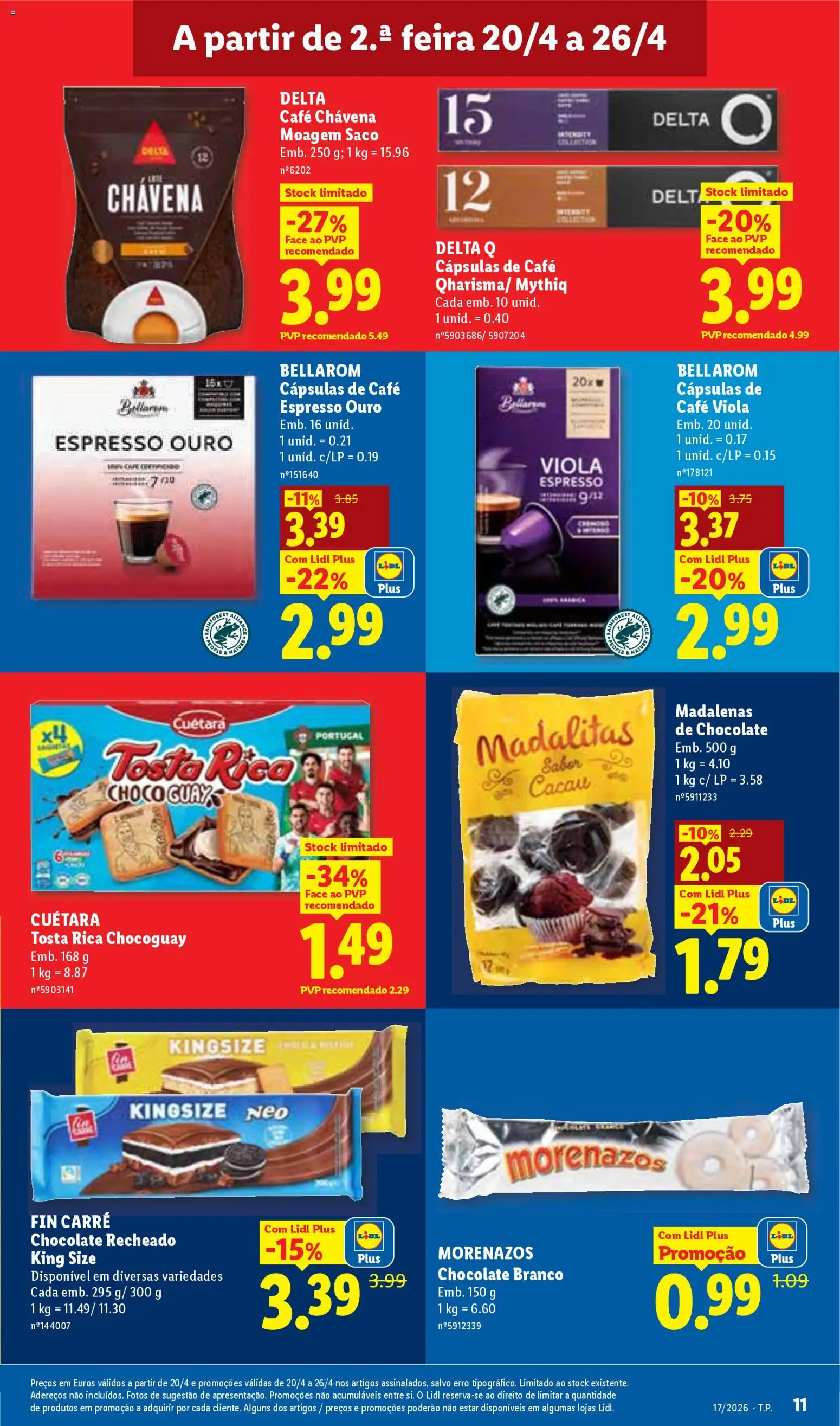 Lidl folheto │ válido de 20.04.2026 | Página: 11 | Produtos: Delta q, Café, Chocolate