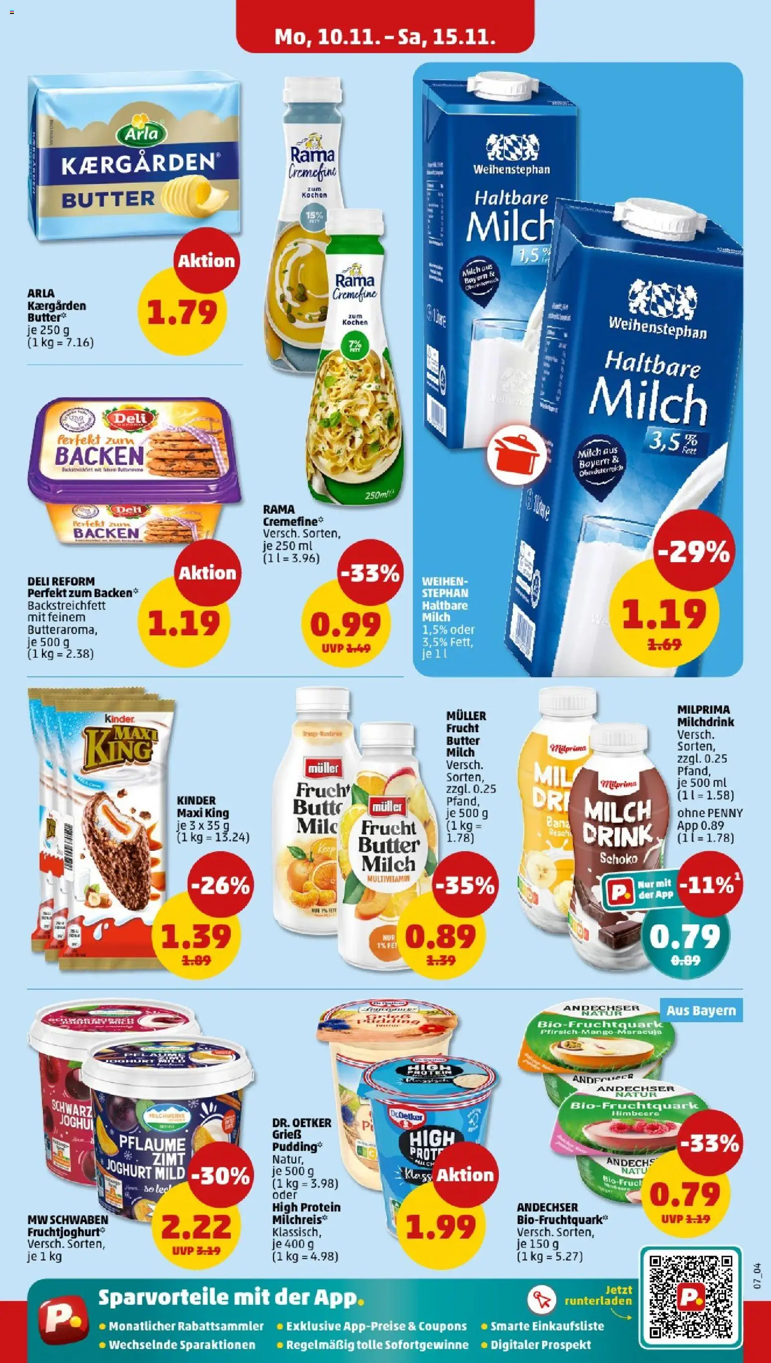 Penny - Bayern – gültig ab 10.11.2025 | Seite: 7 | Produkte: Butter, Haltbare milch, Weihenstephan butter, Himbeere