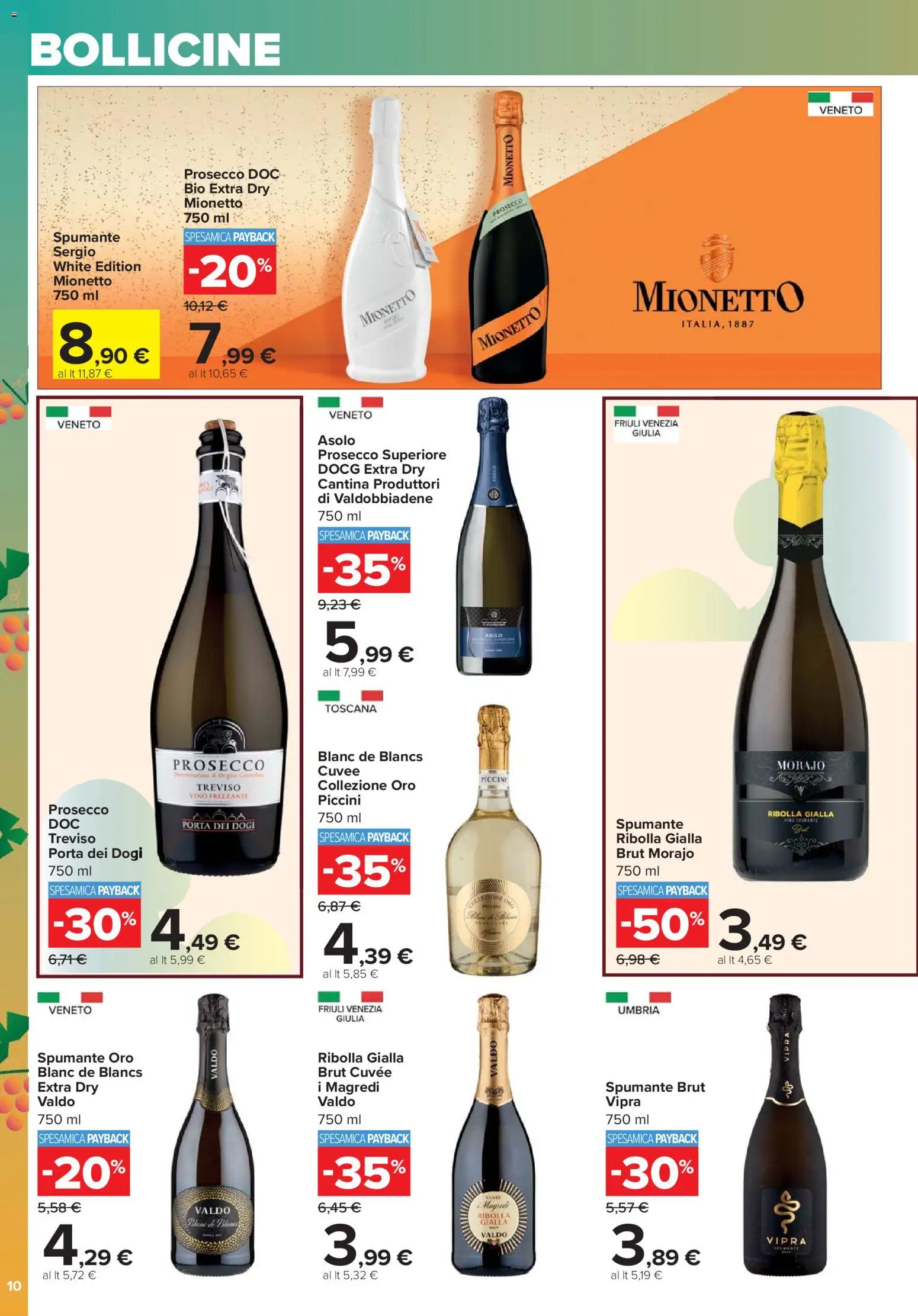 Volantino Carrefour del 19.11.2025 | Pagina: 10 | Prodotti: Prosecco, Vino, Spumante