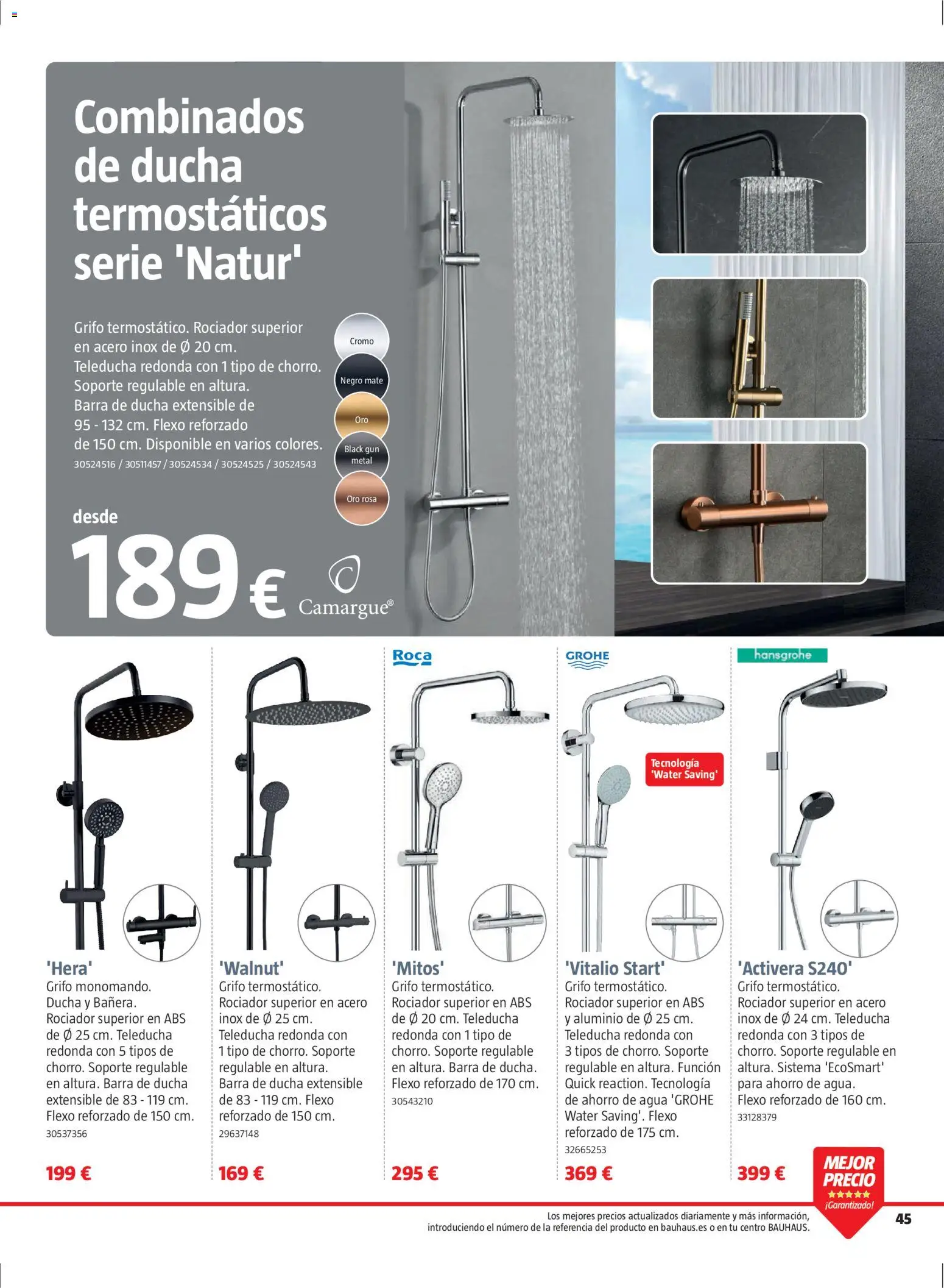 Bauhaus folleto Renueva │ válido desde el 02.03.2026 | Página: 45 | Productos: Barra de ducha, Ducha