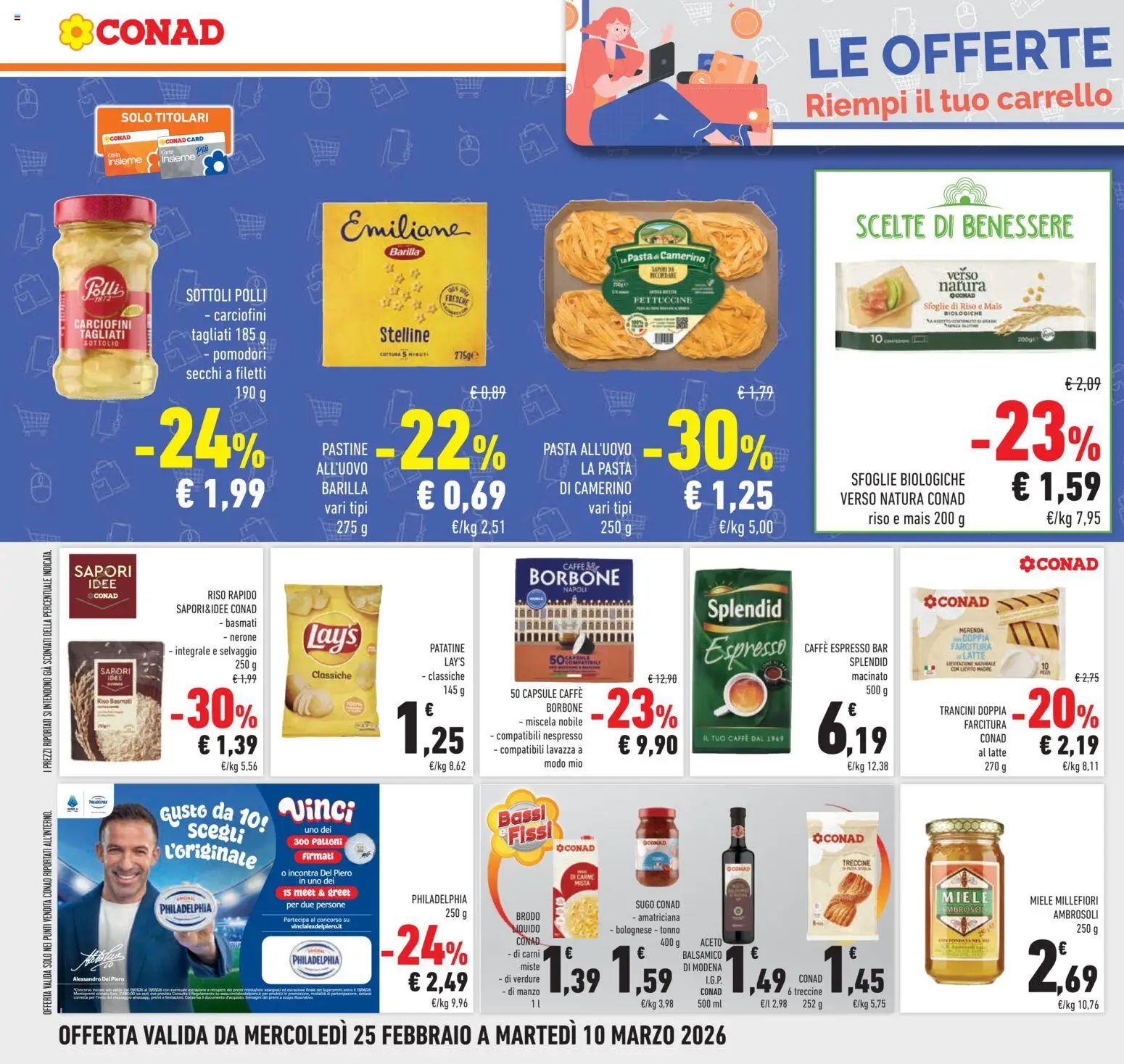 Volantino Conad del 25.02.2026 | Pagina: 26 | Prodotti: Carrello, Tonno, Mais, Macinato
