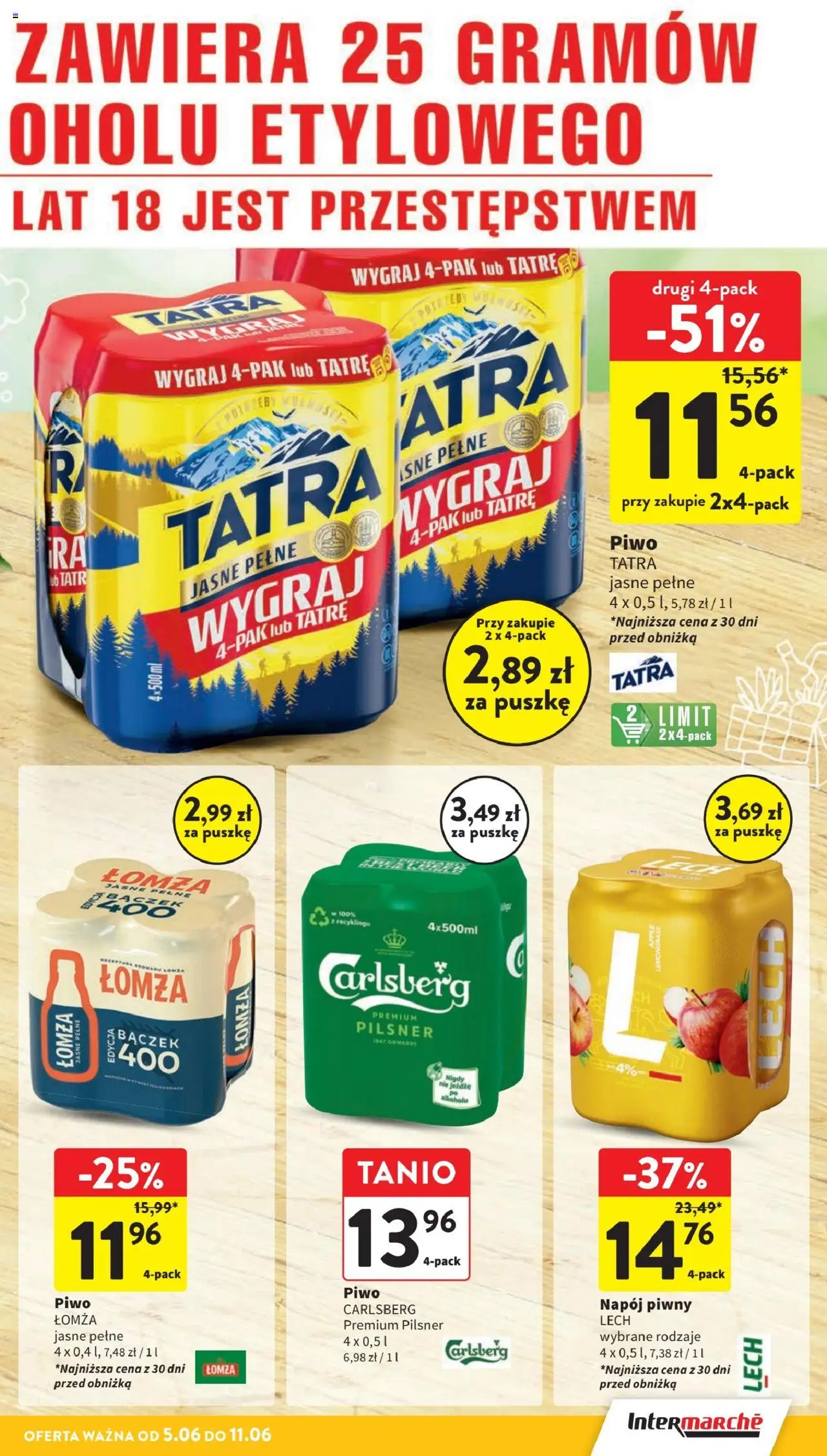 Intermarche Gazetka od 05.06.2025 | Strona: 33 | Produkty: Piwo Carlsberg, Piwo
