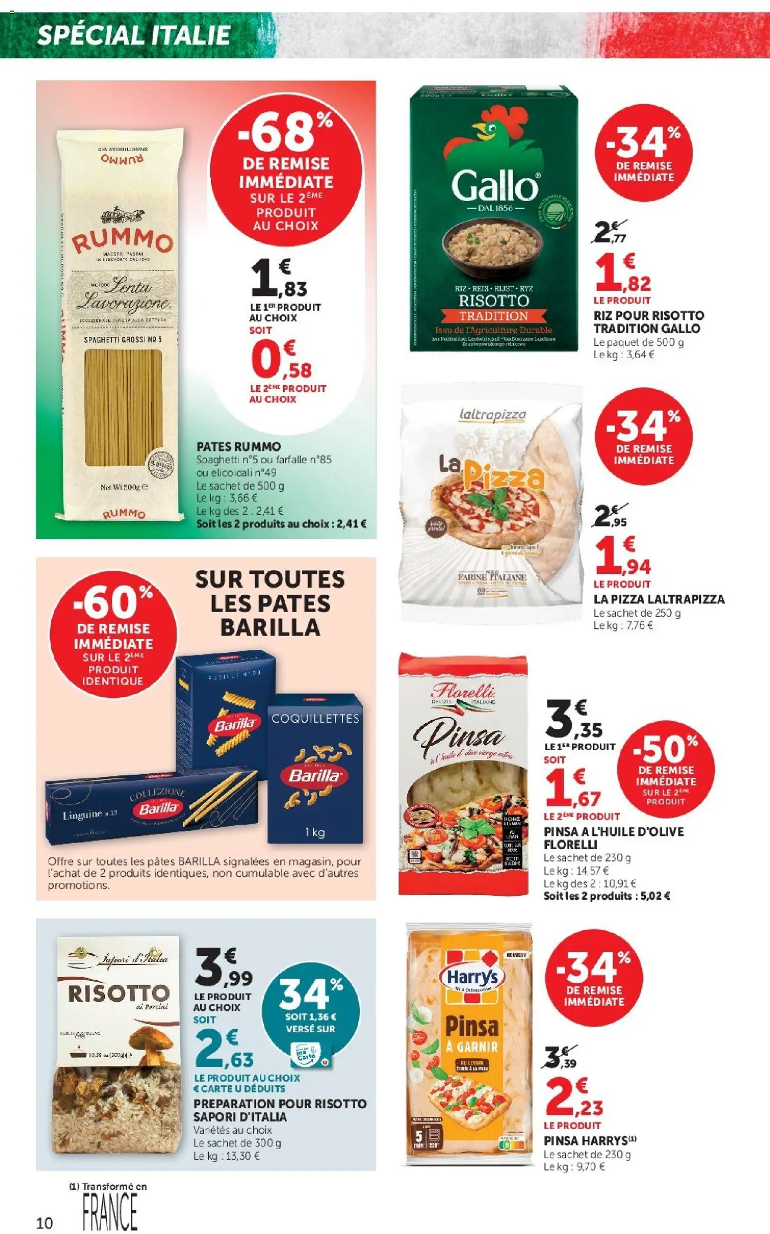 {H1} | Page: 10 | Produits: Olive, Pizza, Coquillettes, Pâtes