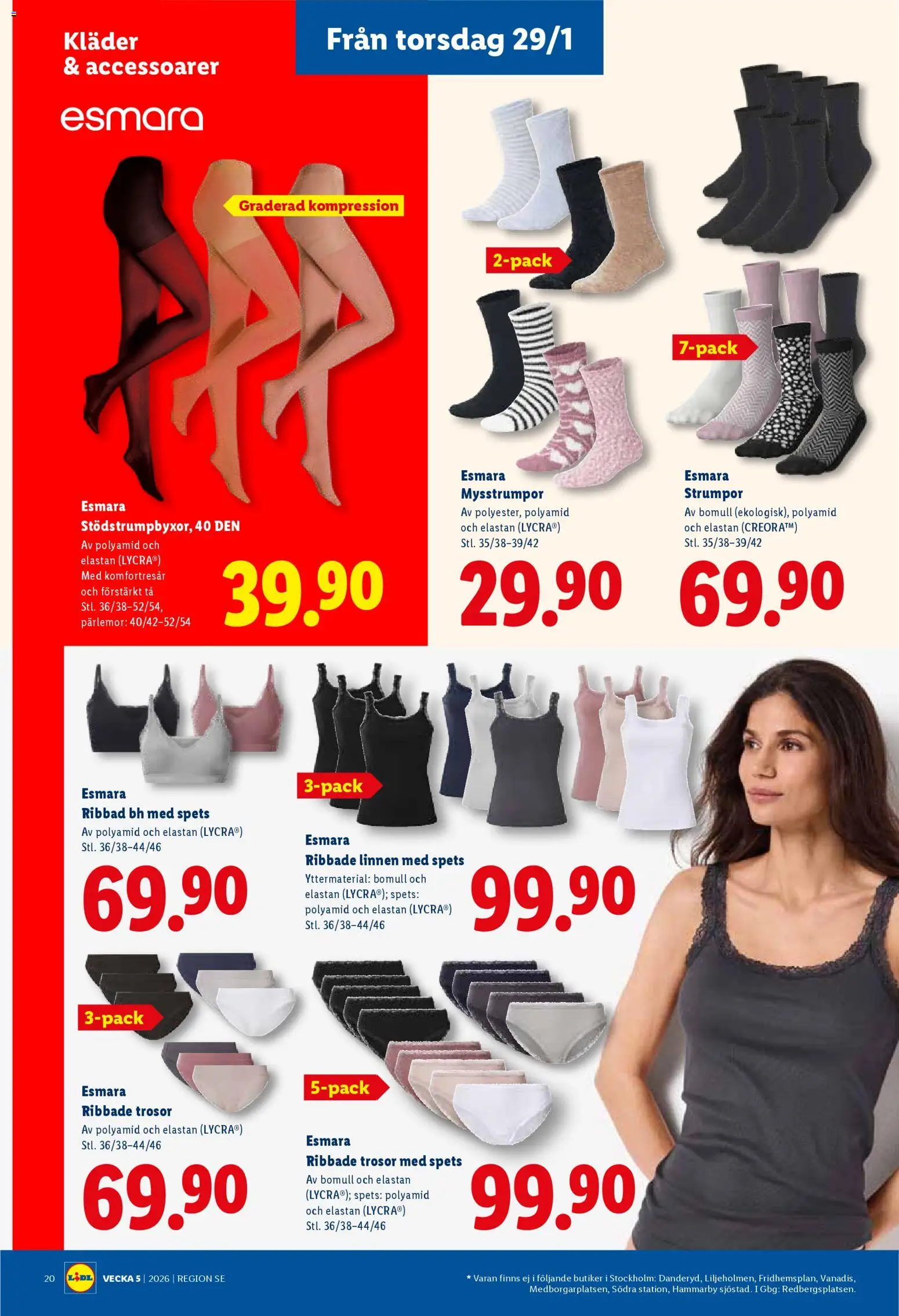 Lidl reklamblad aktuell från 26.01.2026 | Sida: 23 | Produkter: Kläder, Trosor, Bh, Strumpor