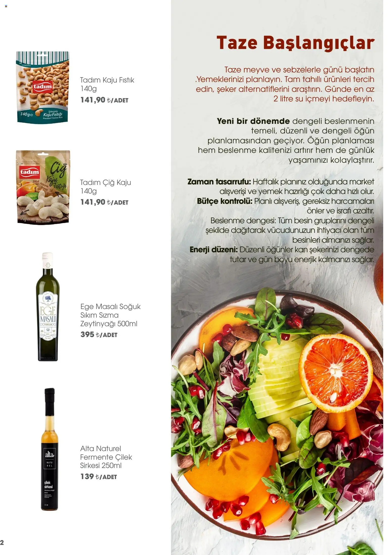 CarrefourSA Gurme  - 01.01.2026 tarihinden itibaren geçerlidir | Sayfa: 2 | Ürünler: Fıstık, Çilek, Su, Meyve