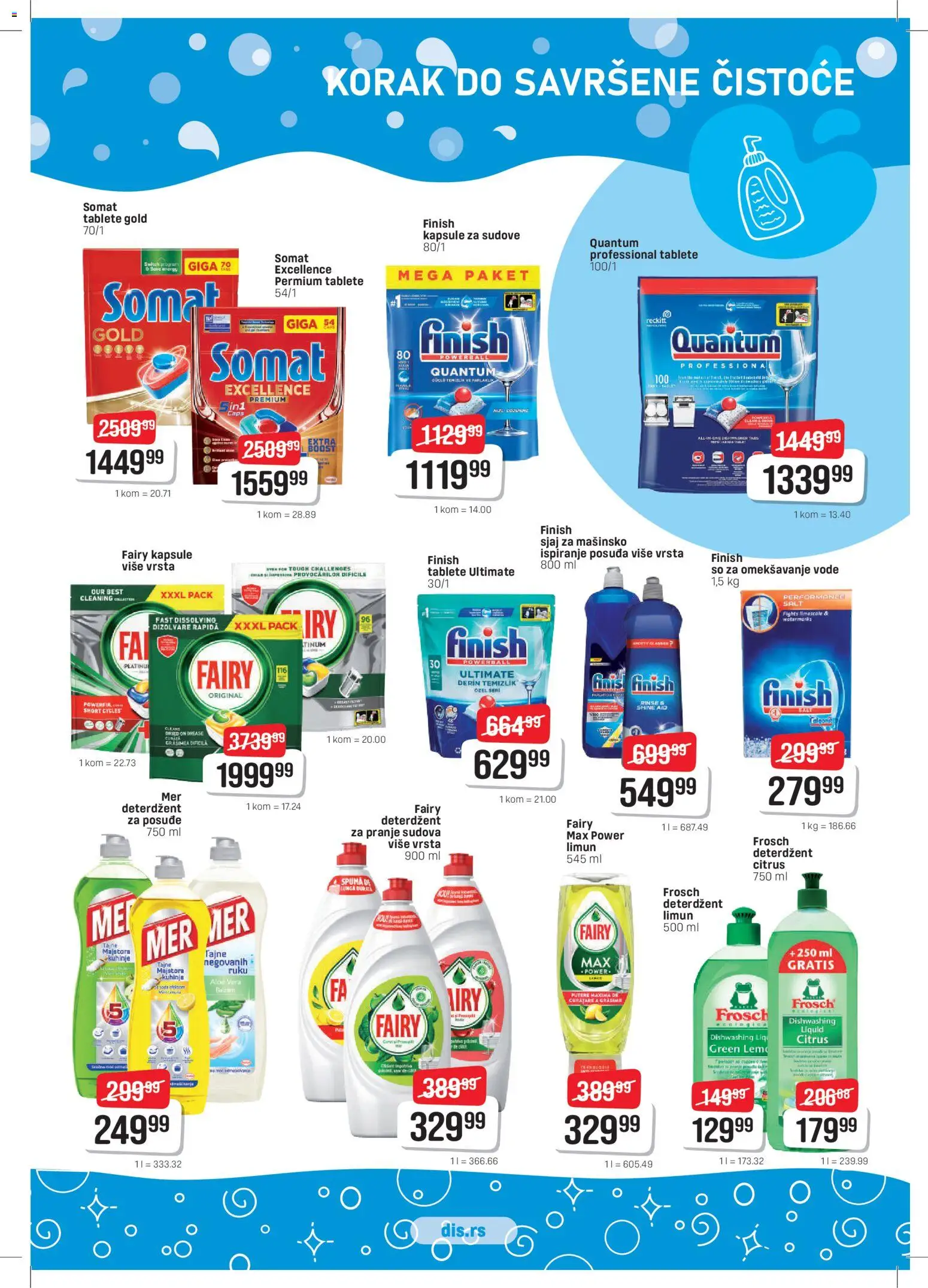Super DIS katalog - važi od 12.03.2026 | Strana: 19 | Proizvode: Somat, Kapsule, Finish, Limun
