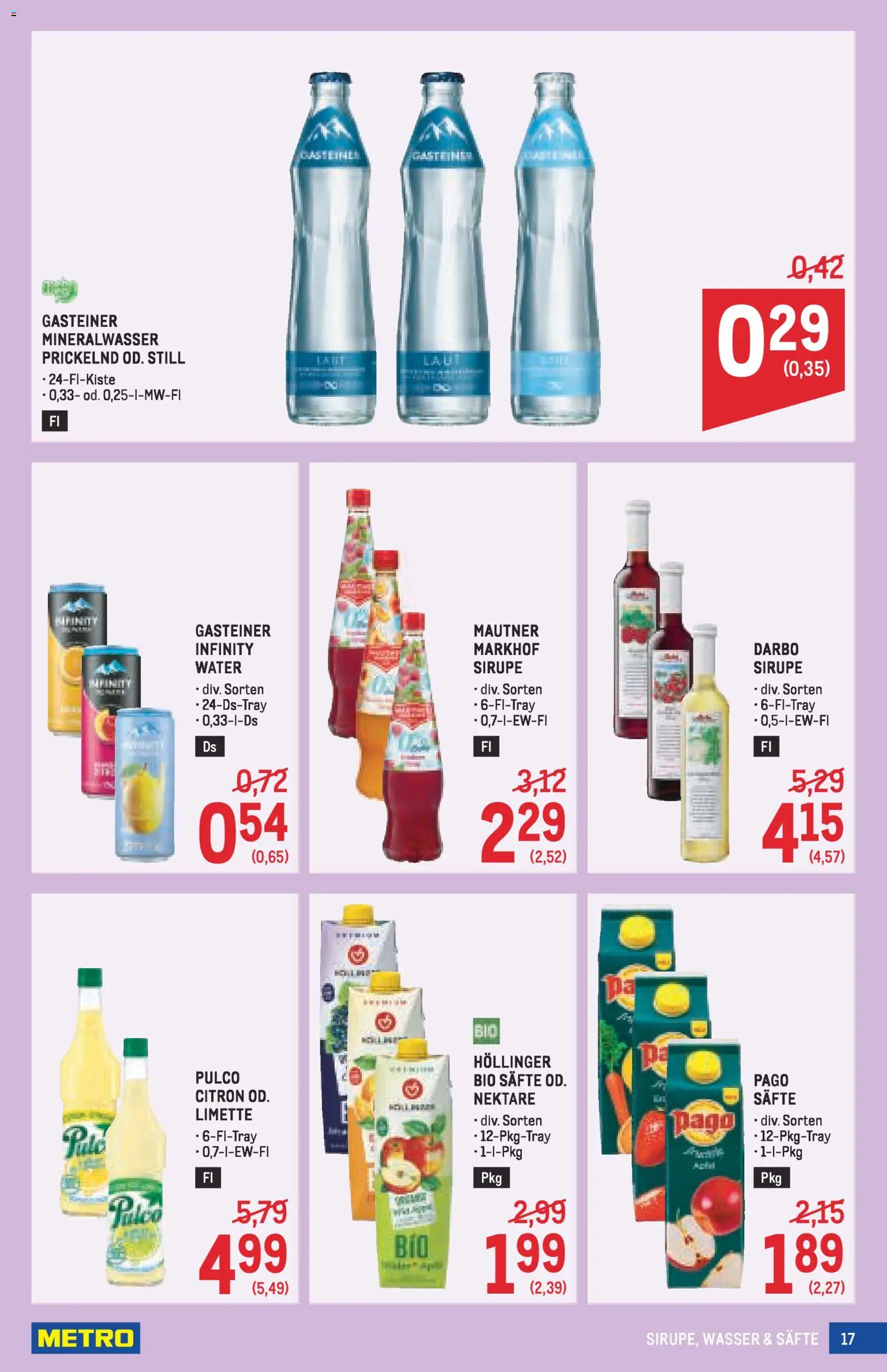 Metro angebote Getränke Spezial gültig ab 30.04.2026 | Seite: 17 | Produkte: Wasser, Limette