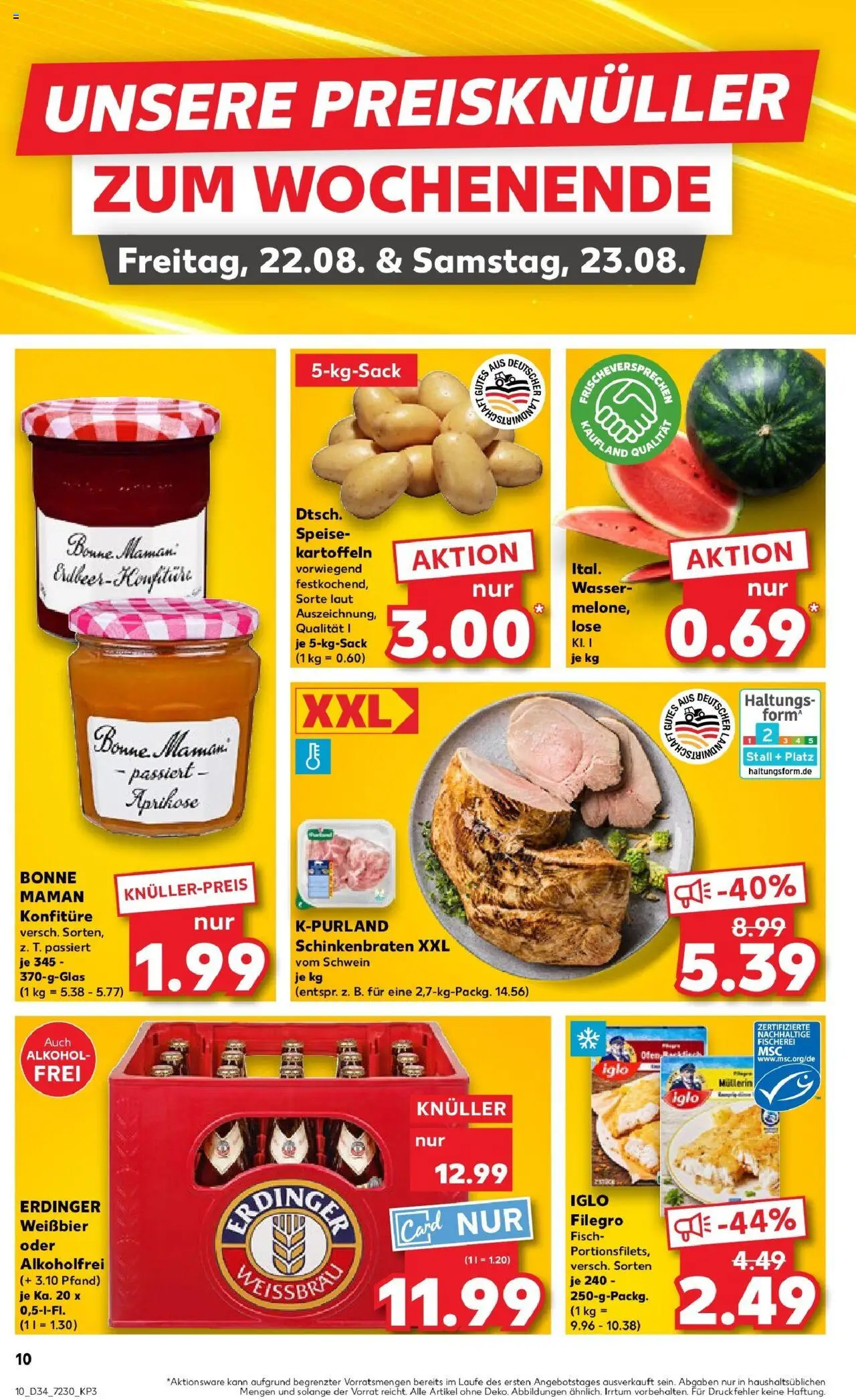 Kaufland prospekt Bergisch Gladbach	 - gültig ab dem 21.08.2025 | Seite: 10 | Produkte: Fisch, Kartoffeln, Wassermelone, Bonne maman