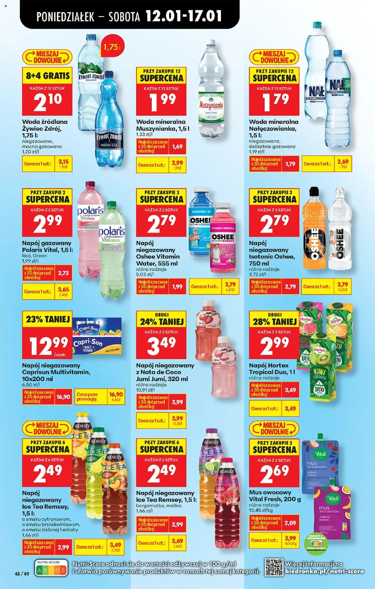 Biedronka gazetka od 12.01.2026 | Strona: 60 | Produkty: Limonka, Ice Tea, Muszynianka, Banan