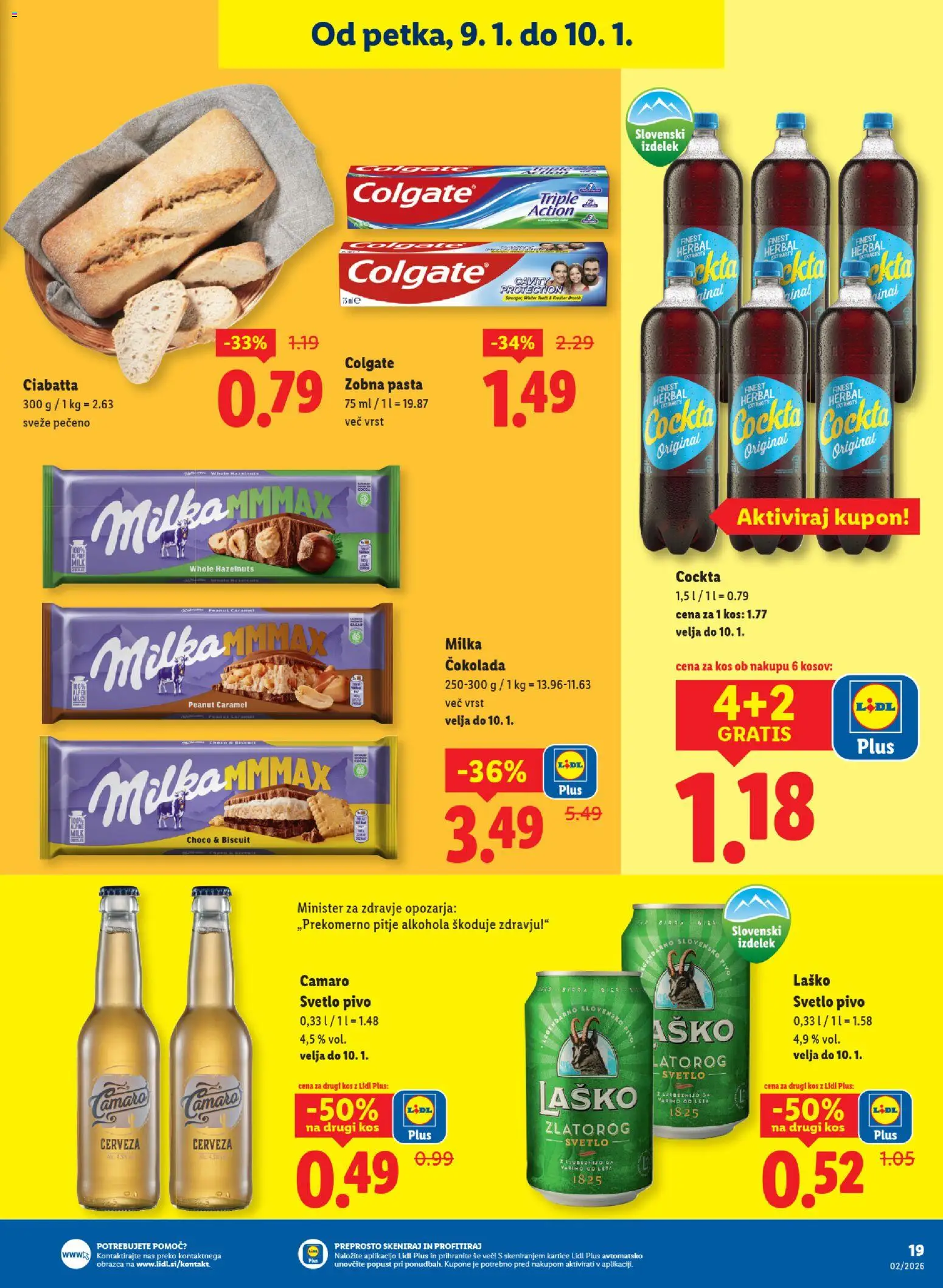 Novi Lidl katalog ponudbe – veljaven od 08.01.2026 | Stran: 29 | Izdelki: Ciabatta, Cokolada, Zobna pasta, Pivo