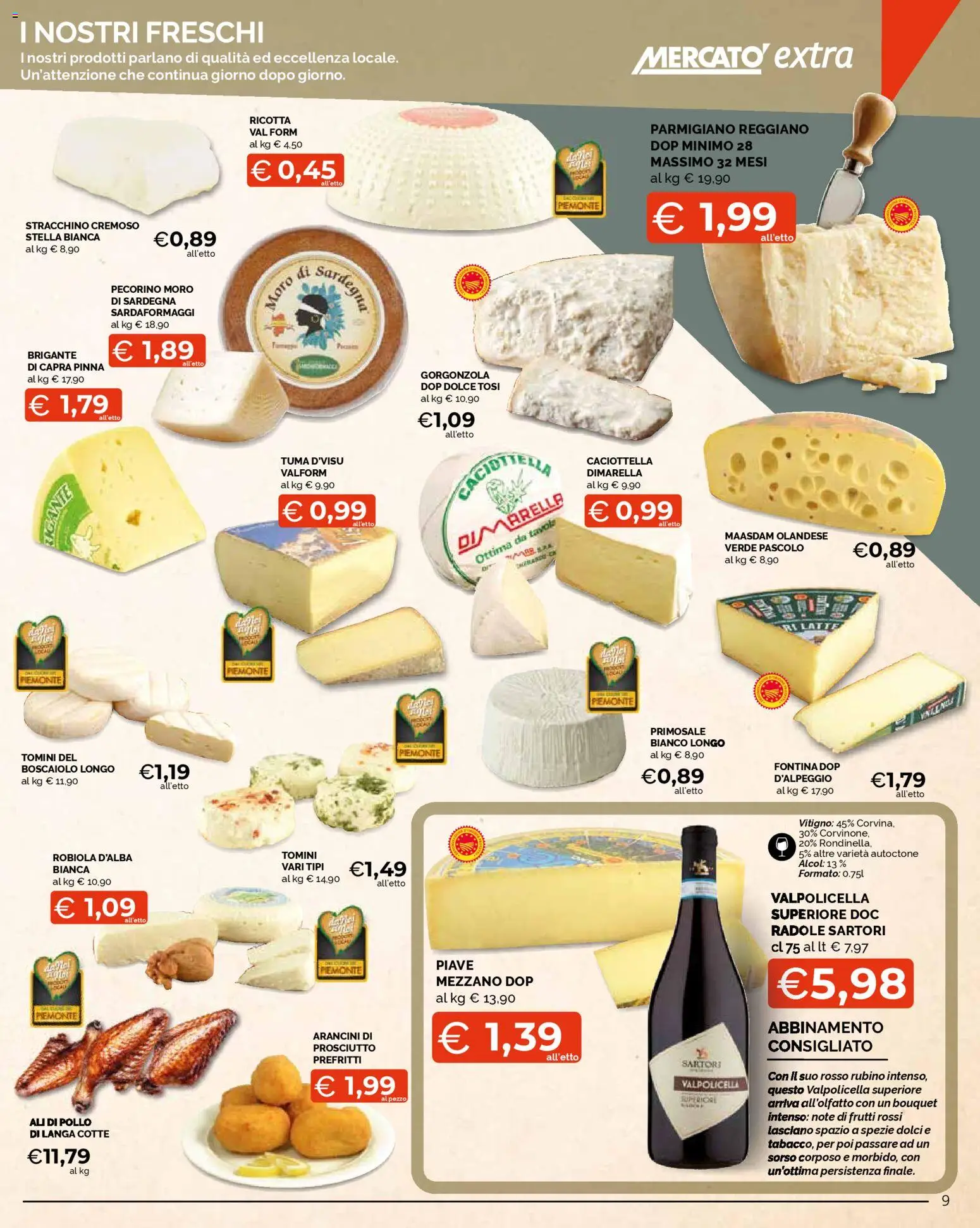 Volantino Mercatò del 24.11.2025 | Pagina: 9 | Prodotti: Prosciutto, Parmigiano reggiano, Parmigiano, Gorgonzola