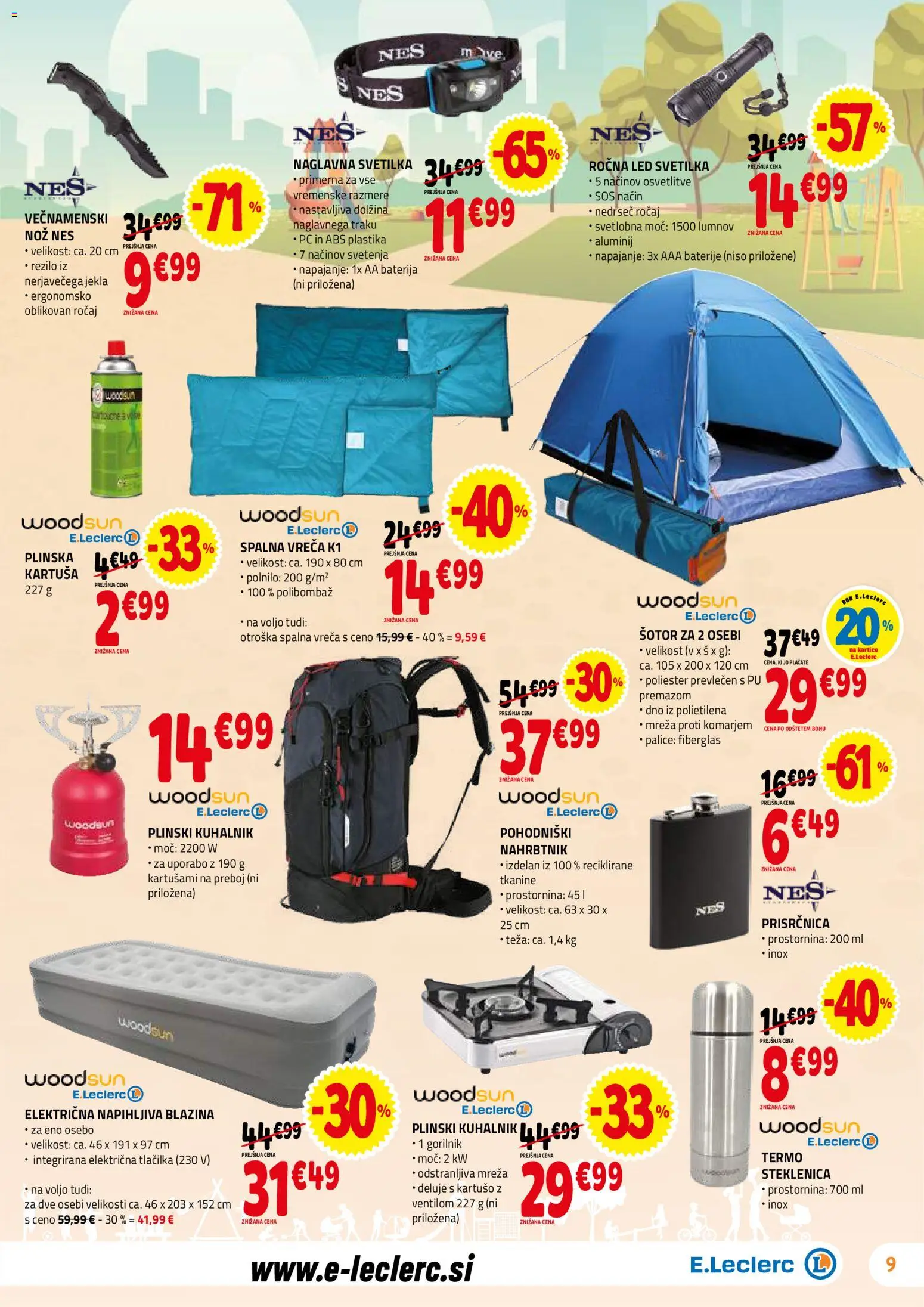 Novi E.leclerc katalog ponudbe – veljaven od 07.01.2026 | Stran: 9 | Izdelki: Baterija, Led svetilka, Kuhalnik, Nahrbtnik