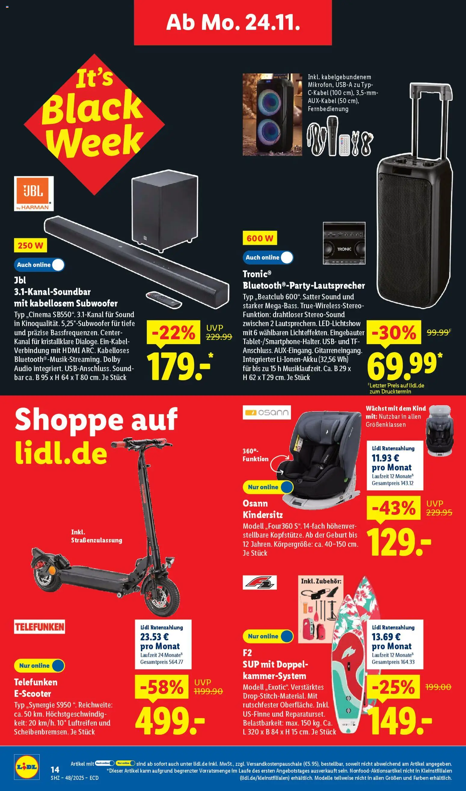 Lidl - Black Friday – gültig ab 24.11.2025 | Seite: 14 | Produkte: USB, SUP, Audio