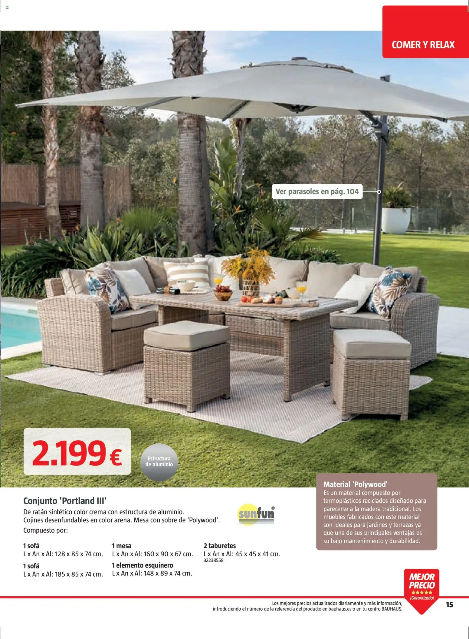 Bauhaus Verano │ válido desde el 16.03.2026 | Página: 15 | Productos: Crema, Muebles, Sofá, Mesa