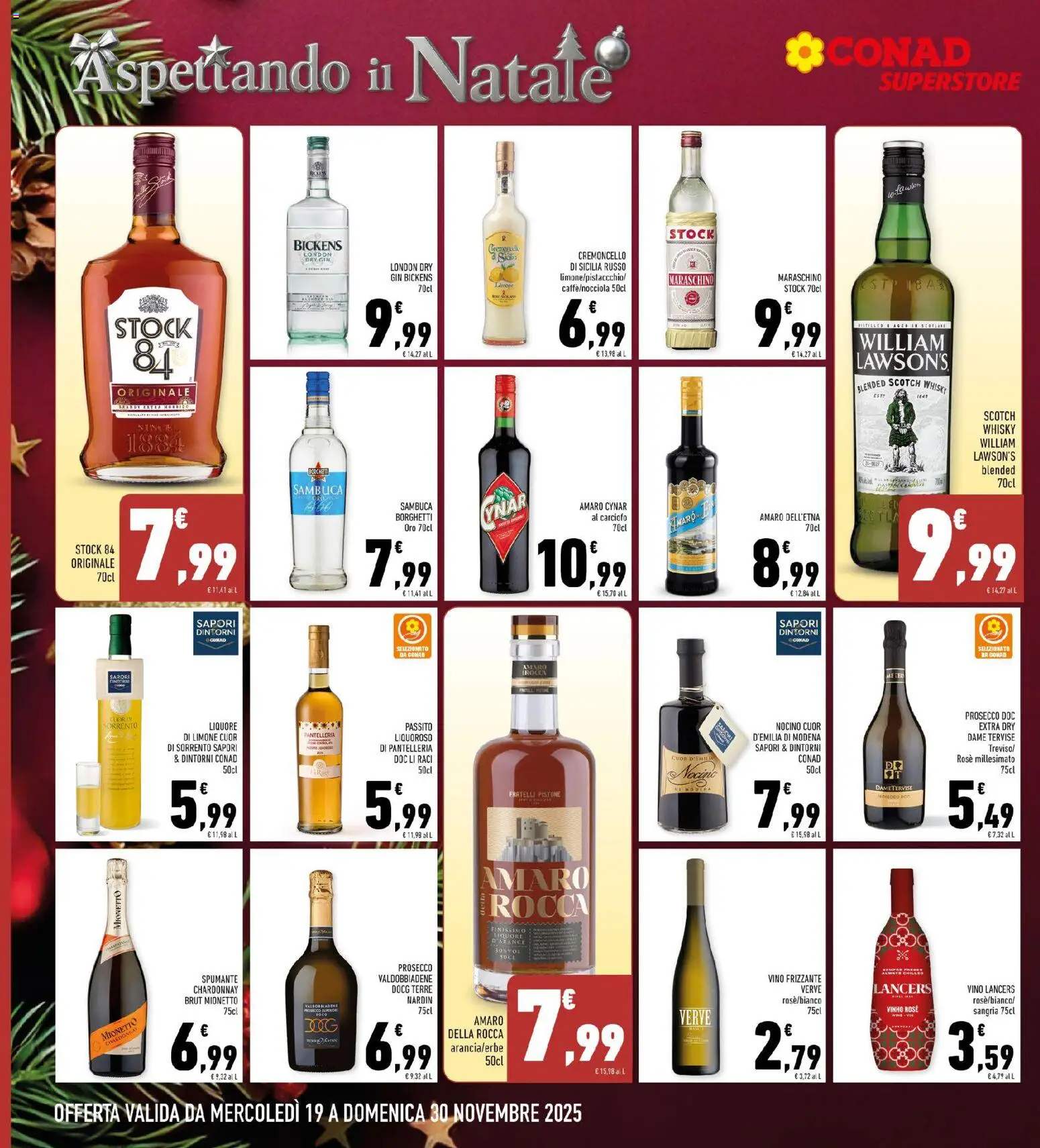 Volantino Conad del 19.11.2025 | Pagina: 14 | Prodotti: Gin, Whisky, Limone, Vino