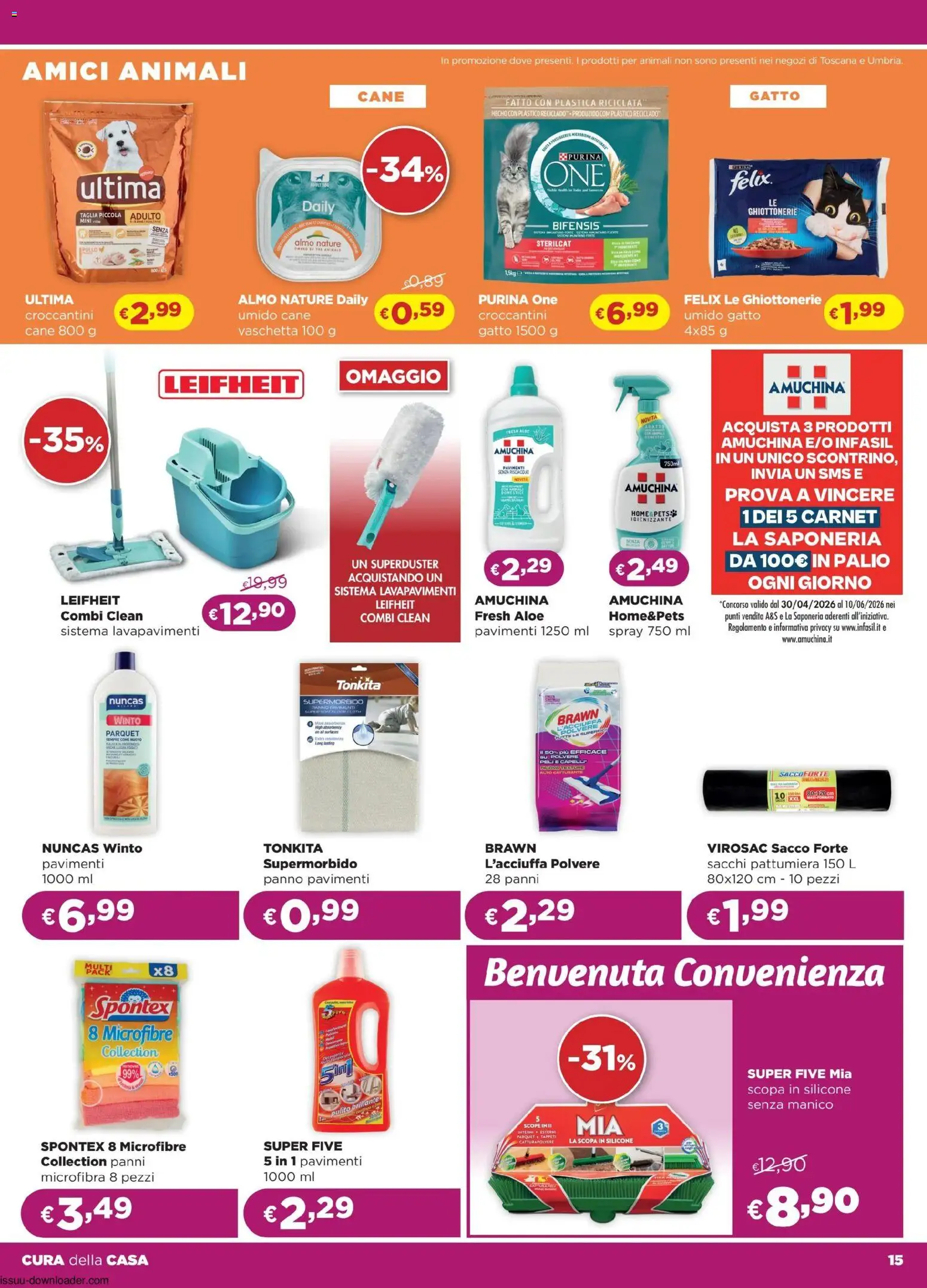 Volantino La Saponeria del 29.04.2026 | Pagina: 15 | Prodotti: Pollo, Scopa, Pattumiera, Silicone