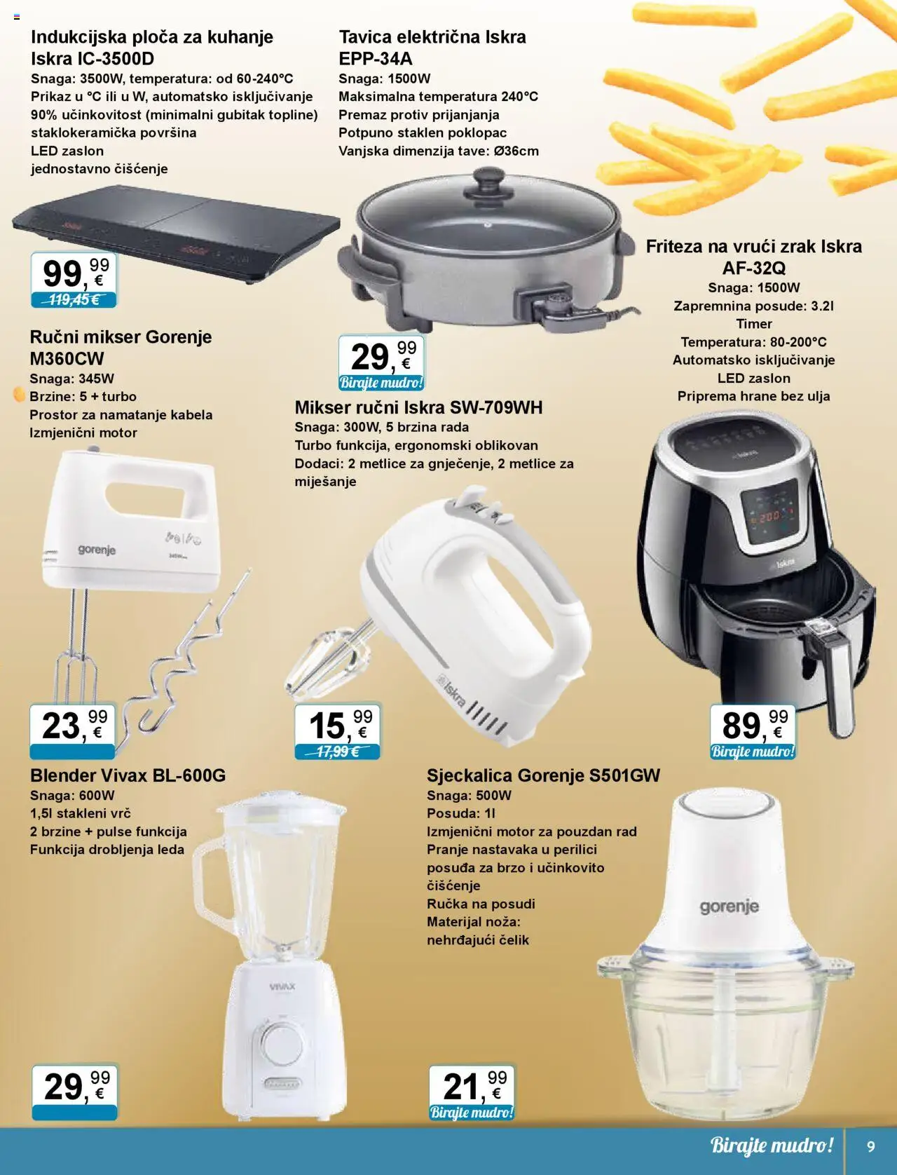 KTC katalog | vrijedi od 20.06.2025 | Stranica: 9 | Proizvodi: Indukcijska ploča, Pan, Sjeckalica, Blender