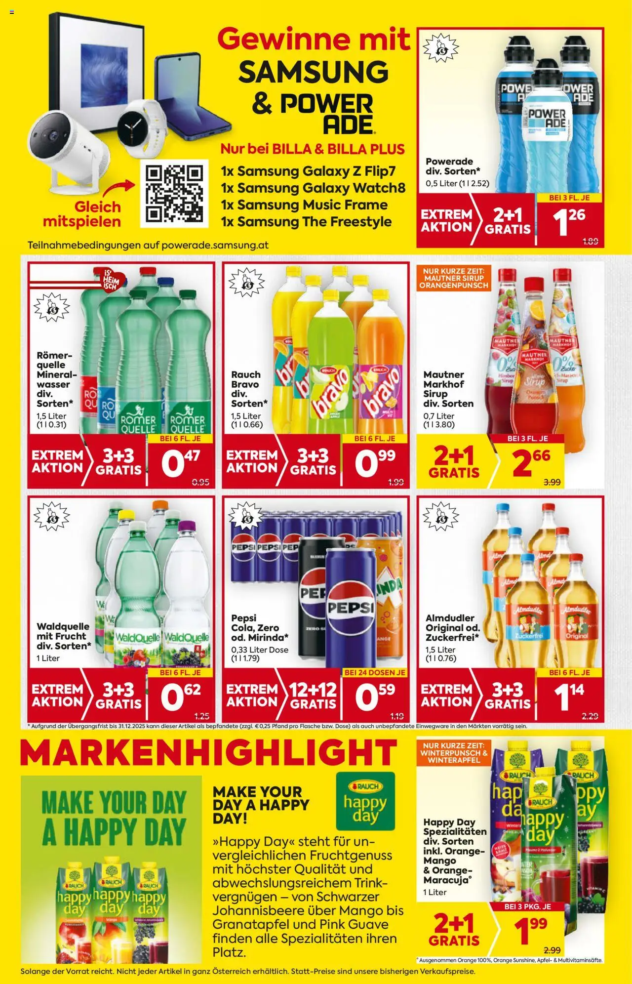 Billa AT akciós ujság - amely érvényes a következő dátumtól: 09.10.2025 | Oldal: 16 | Termékek: Pepsi, Samsung, Mangó
