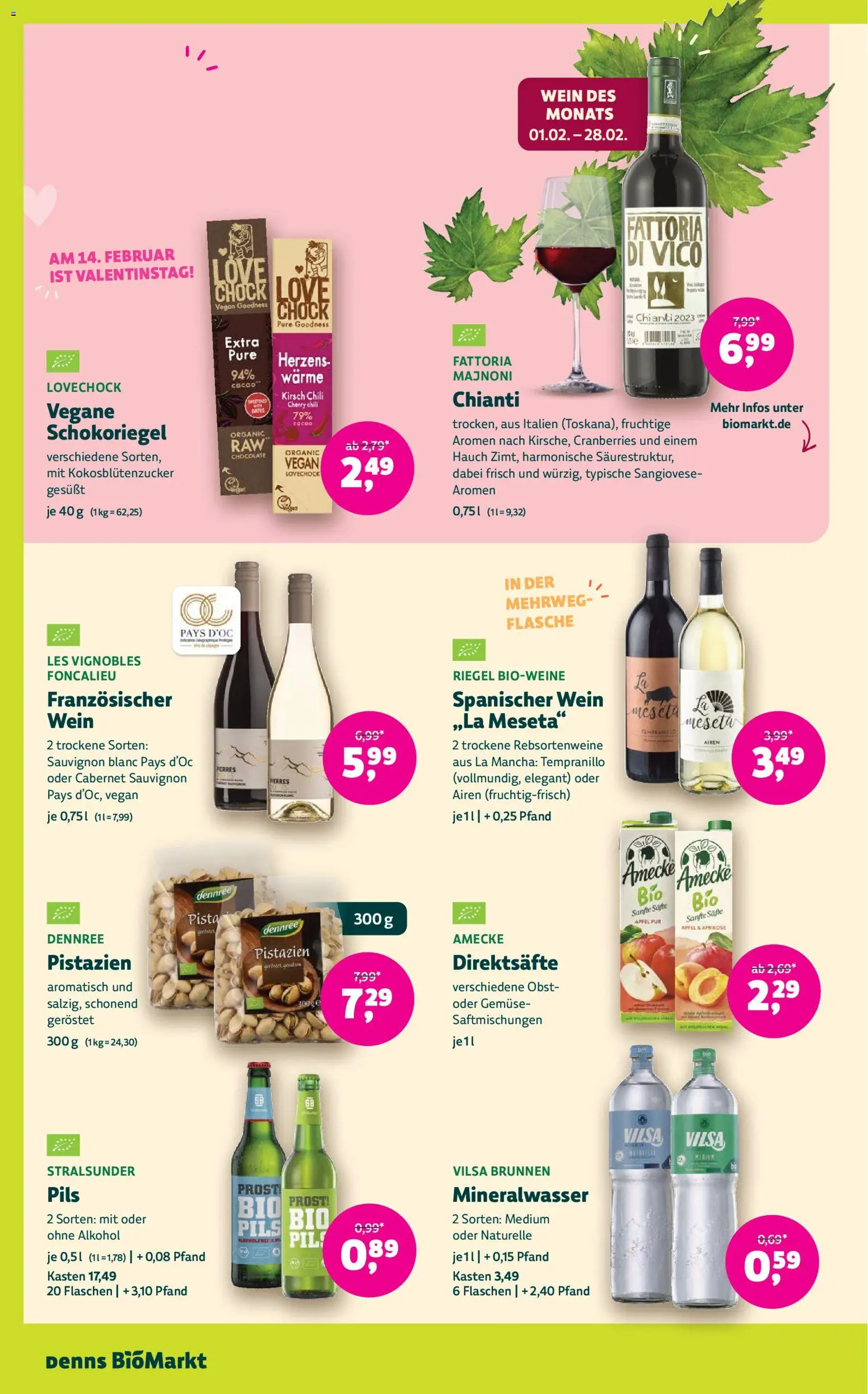 BioMarkt Prospekt – gültig ab 28.01.2026 | Seite: 12 | Produkte: Pils, Pistazien, Mineralwasser, Obst