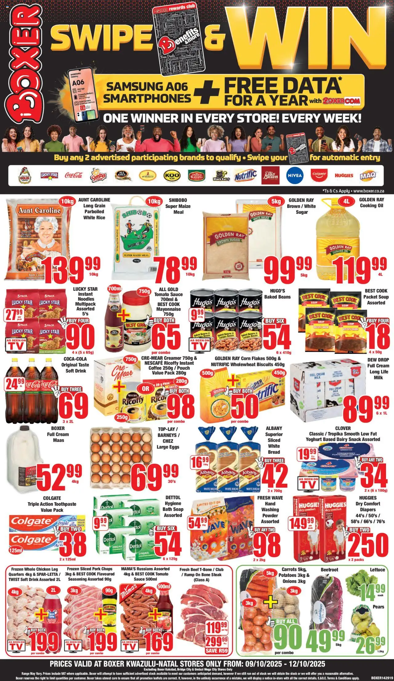 New Boxer catalogue – valid from 09.10.2025 | Page: 1 | Products: Maize meal, Coffee, Galette de chaise, Stock