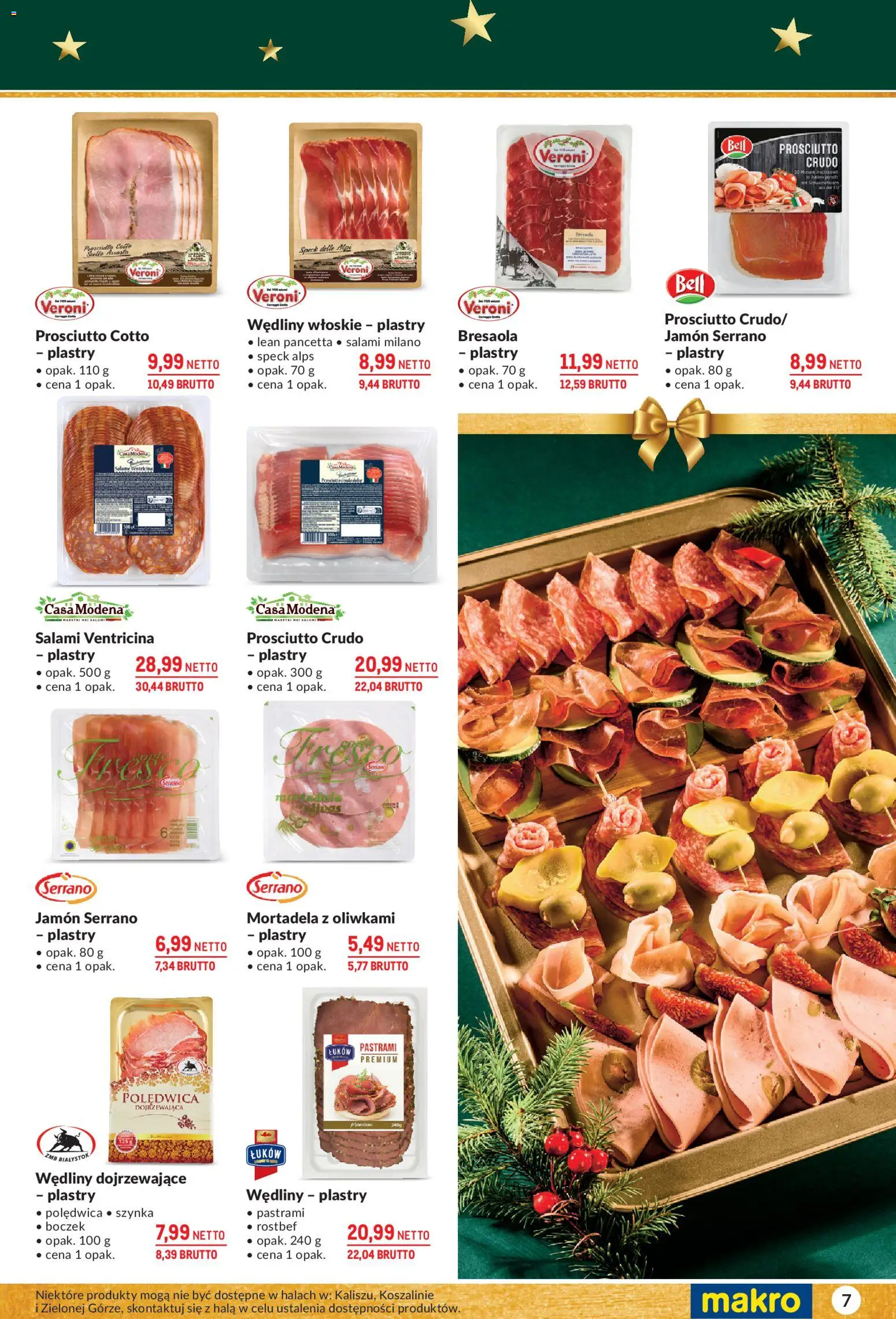 Makro Gazetka - Delikatesy od 25.11.2025 | Strona: 7 | Produkty: Mortadela, Prosciutto, Salami, Wędliny