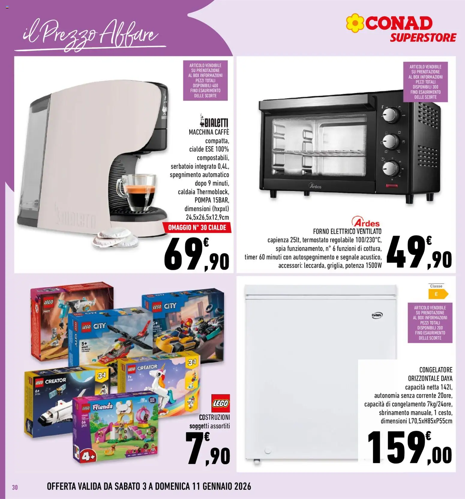 Volantino Conad del 03.01.2026 | Pagina: 30 | Prodotti: Caffè, Caldaia, Freezer, Forno