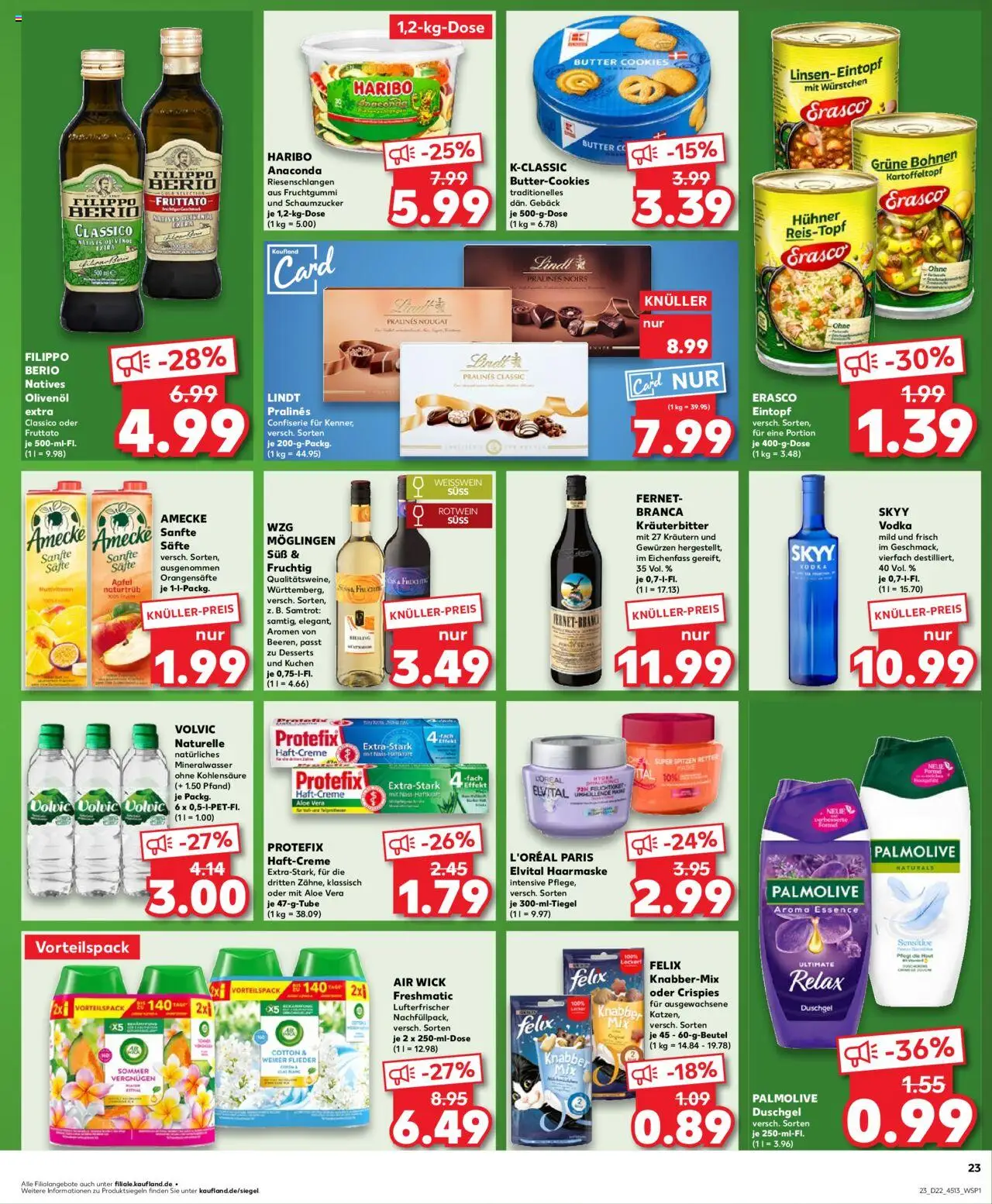 Kaufland Prospekt 	 - gültig ab dem 30.05.2025 | Seite: 23 | Produkte: Weißwein, Olivenol, Duschgel, Erasco