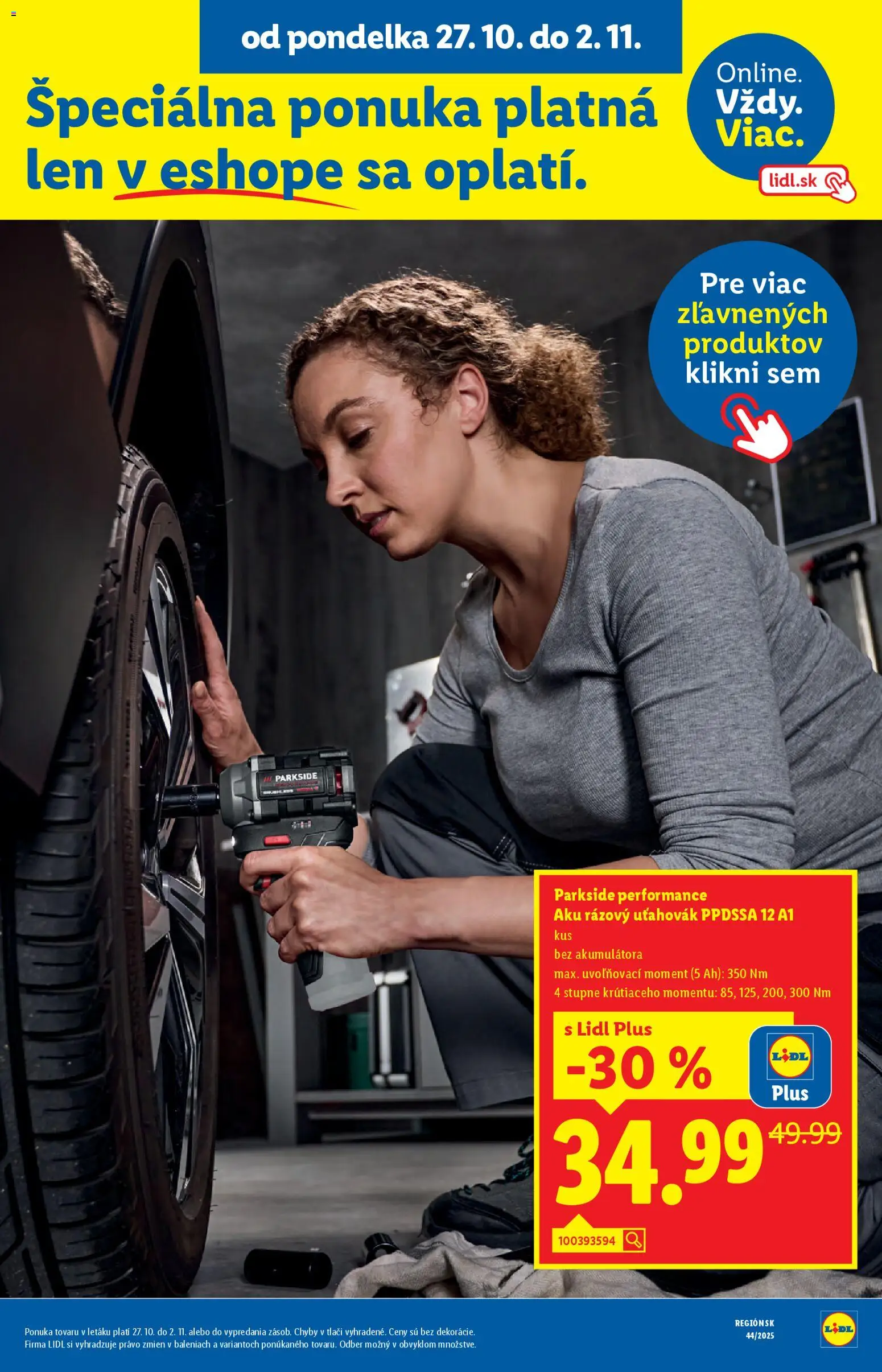 Nové Lidl akcie – leták je platný od 27.10.2025 | Strana: 56 | Produkty: Aku, Parkside, Parkside aku