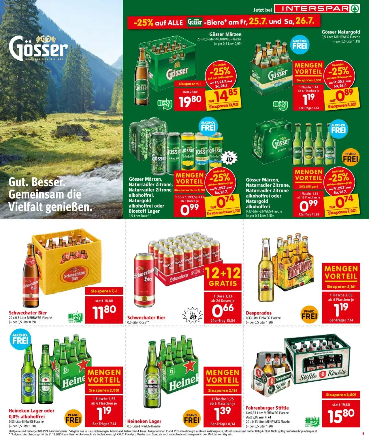 Interspar Flugblatt - Vorarlberg gültig ab 24.07.2025 | Seite: 9 | Produkte: Zitrone, Bier