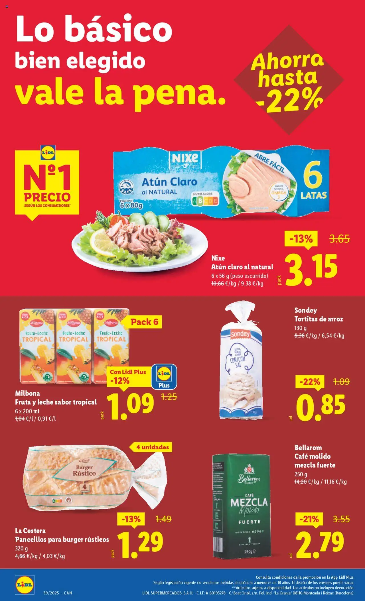 Lidl - Canarias │ válido desde el 22.09.2025 | Página: 2 | Productos: Leche, Café, Peso, Cafetera