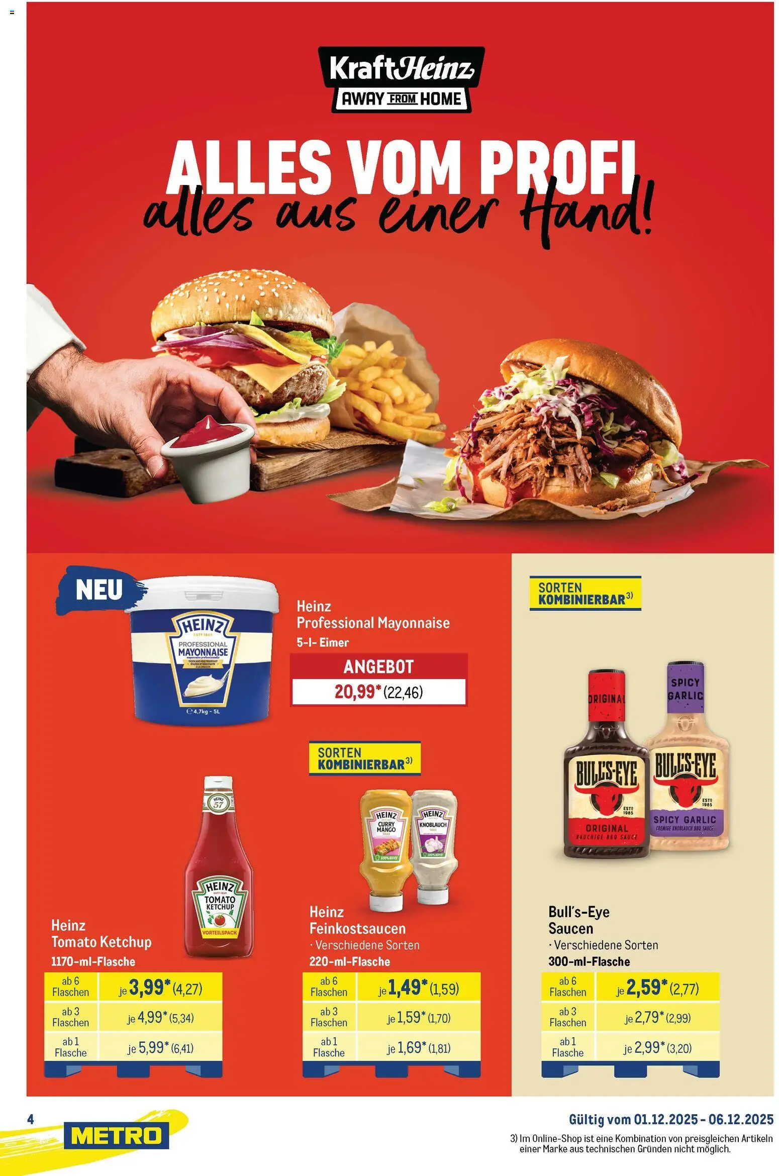 Metro Starke Marken – gültig ab 01.12.2025 | Seite: 4 | Produkte: Mayonnaise, Mango, Knoblauch, Ketchup