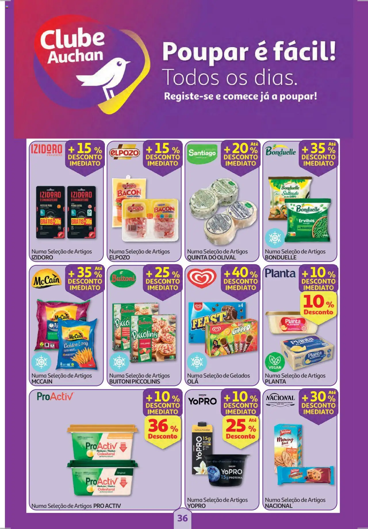 Auchan folheto │ válido de 11.09.2025 | Página: 36 | Produtos: Bacon, Salame, Proteina