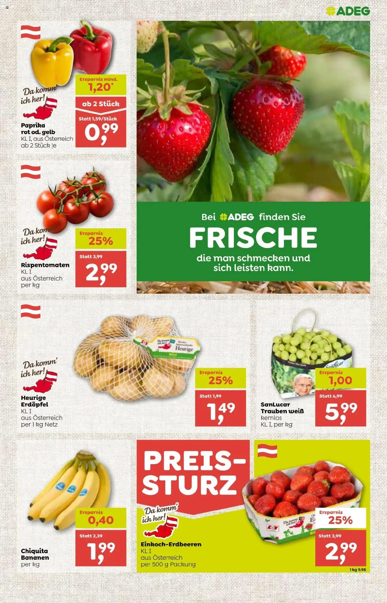 ADEG Flugblatt gültig ab 05.06.2025 | Seite: 3 | Produkte: Bananen