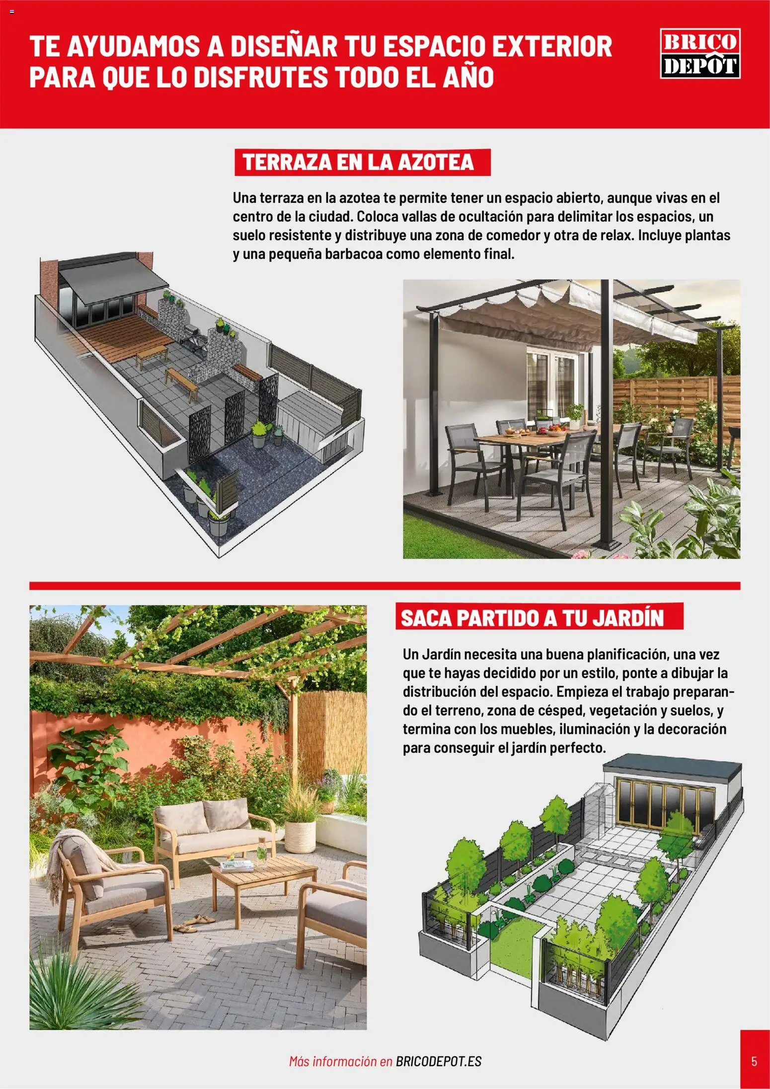 Brico Depôt folleto Jardín 2026 │ válido desde el 02.04.2026 | Página: 5 | Productos: Té, Barbacoa, Galette de chaise