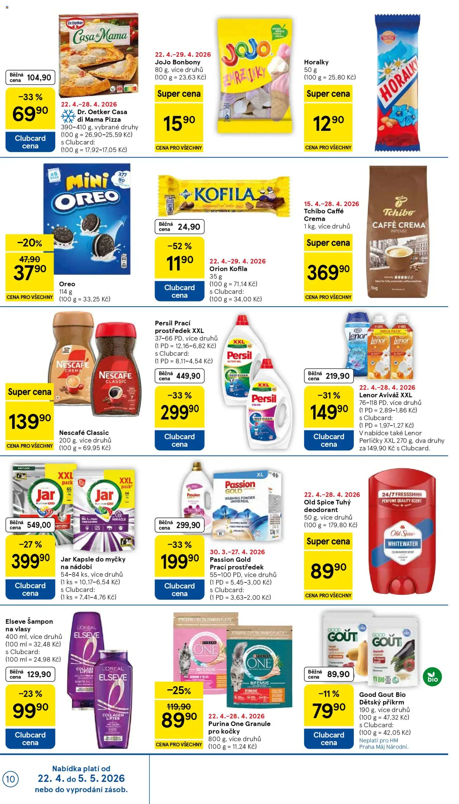 Tesco leták - Hypermarket od 22.04.2026 | Strana: 10 | Produkty: JOJO bonbóny, Jojo, Aviváž, Jar kapsle