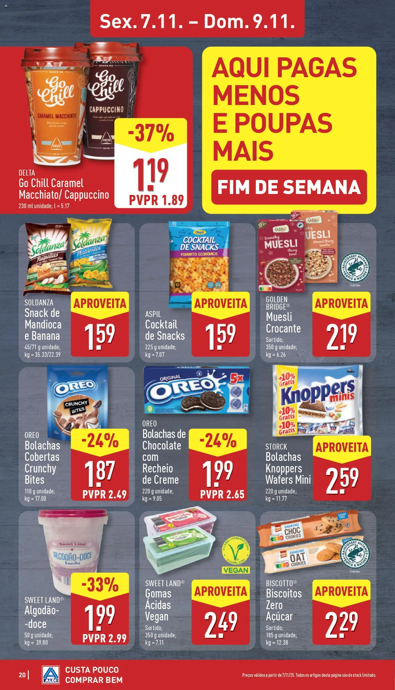 Aldi folheto │ válido de 03.11.2025 | Página: 20 | Produtos: Bolachas, Chocolate, Açúcar, Biscoitos
